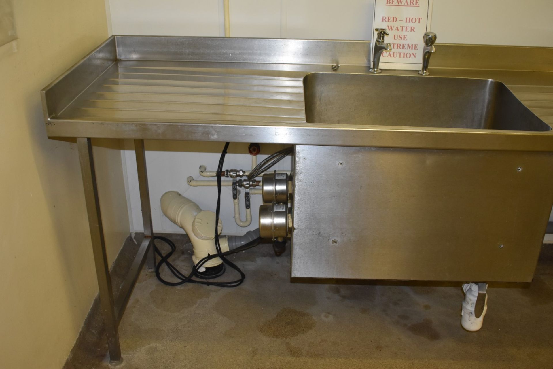 1 x Stainless Steel Wash Station With Two Wash Basins and One EWB Boiling Water Basin - Approx 18 - Image 3 of 15