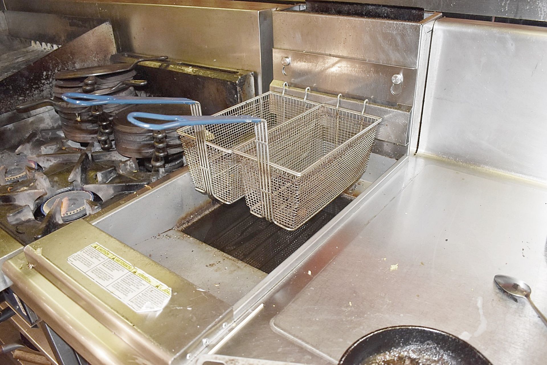 1 x Stainless Steel Preparation / Serving Area - Features Fryers, Gasto Pans, Counters, Shelving - Image 2 of 15