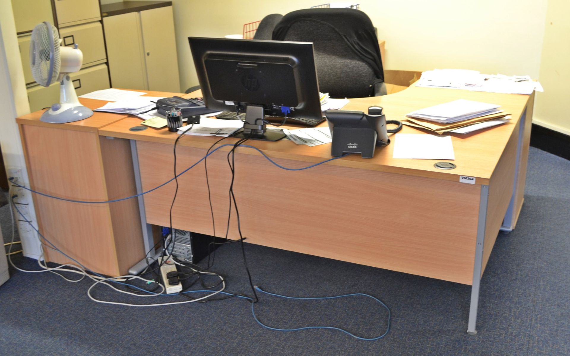 1 x Beech Office Desk Set - Ref: VM394 - CL409 - Location: Wakefield WF16 - Image 2 of 6