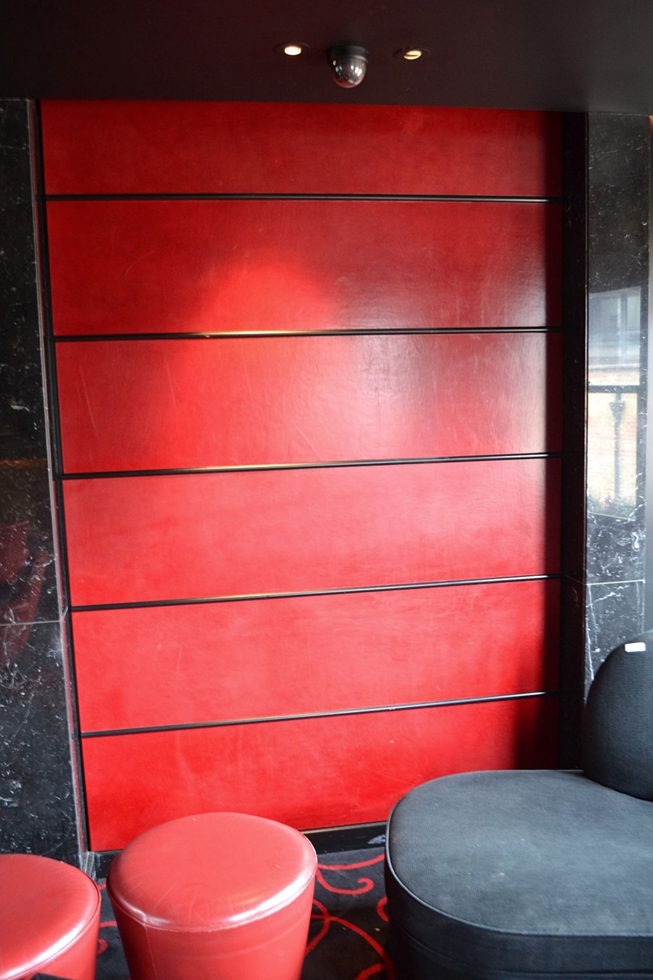 7 x Large Sections Of Red Faux Leather Wall Panelling - Measurements In Full Description - CL392 - Image 2 of 6
