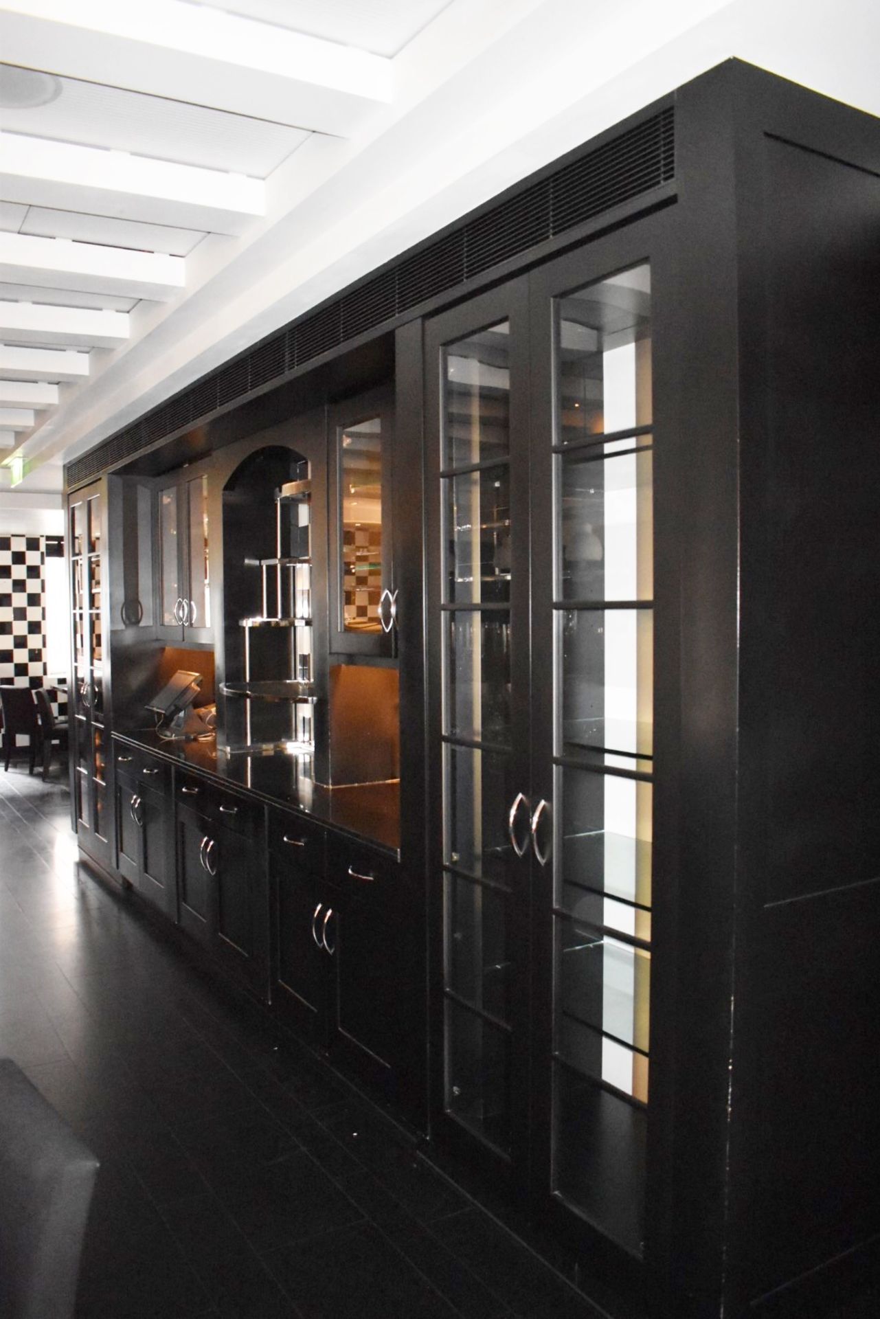 1 x Large Wall Dresser / Server Cabinet in Black - Features Epos Stations, Display Cabinets, Storage - Image 7 of 7