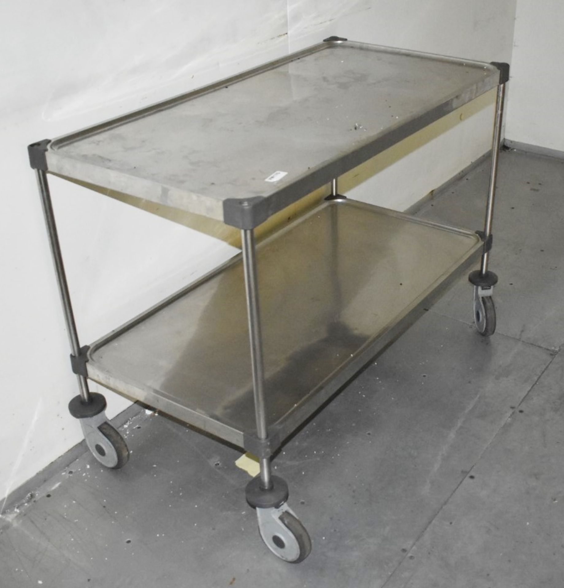 1 x Stainless Steel Prep Bench on Castor Wheels With Undershelf H81 x W108 x D55 cms - Ref VM81 x - Image 3 of 3
