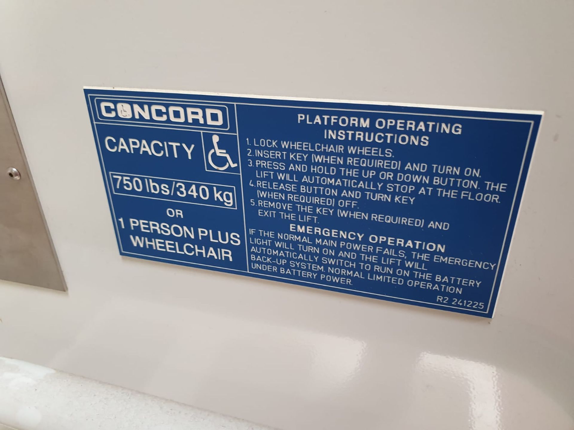 1 x Concord Wheel Chair Lift - Max Weight 340kg - CL499 - Location: Borehamwood WD6 - Image 2 of 4