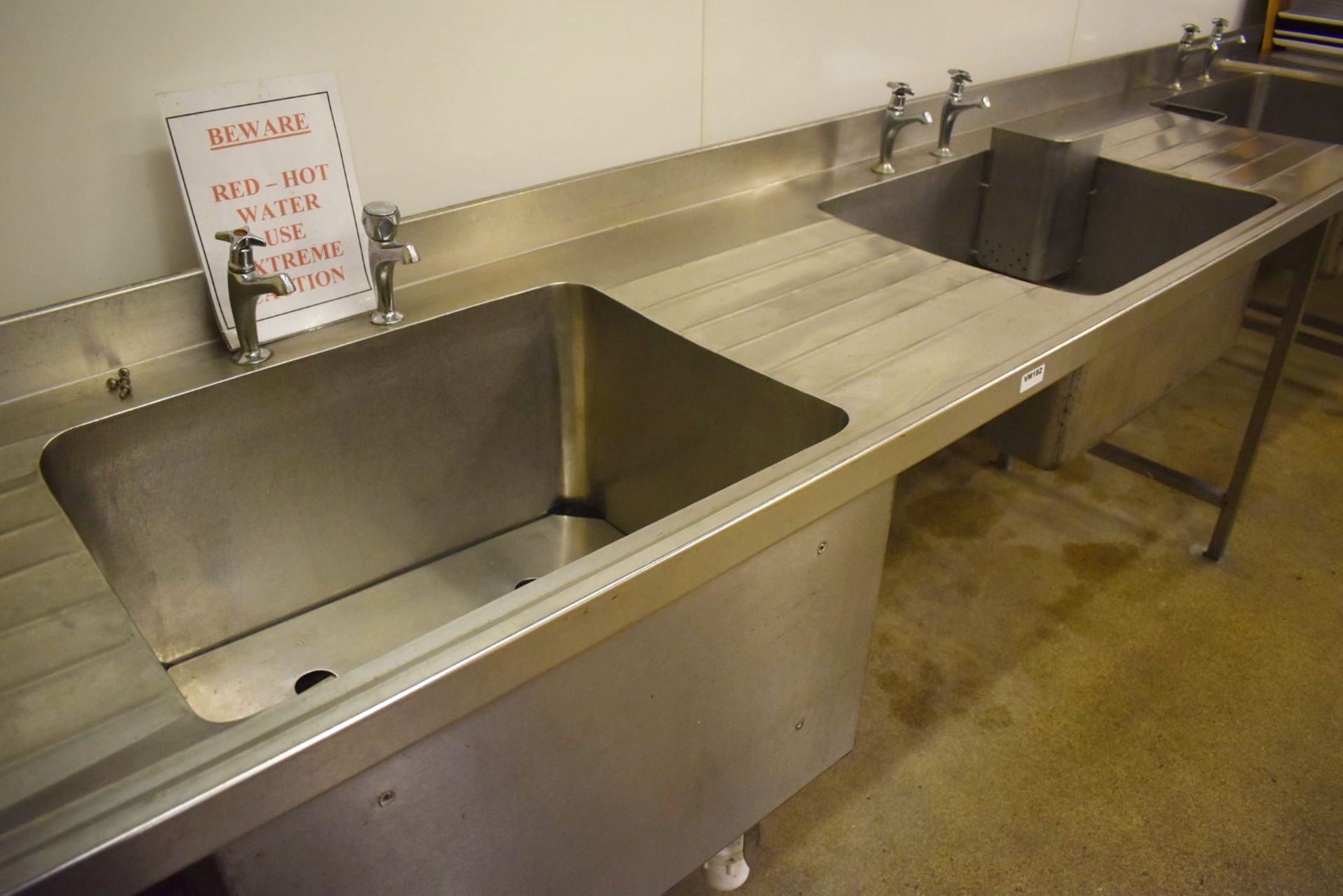 1 x Stainless Steel Wash Station With Two Wash Basins and One EWB Boiling Water Basin - Approx 18 - Image 10 of 15