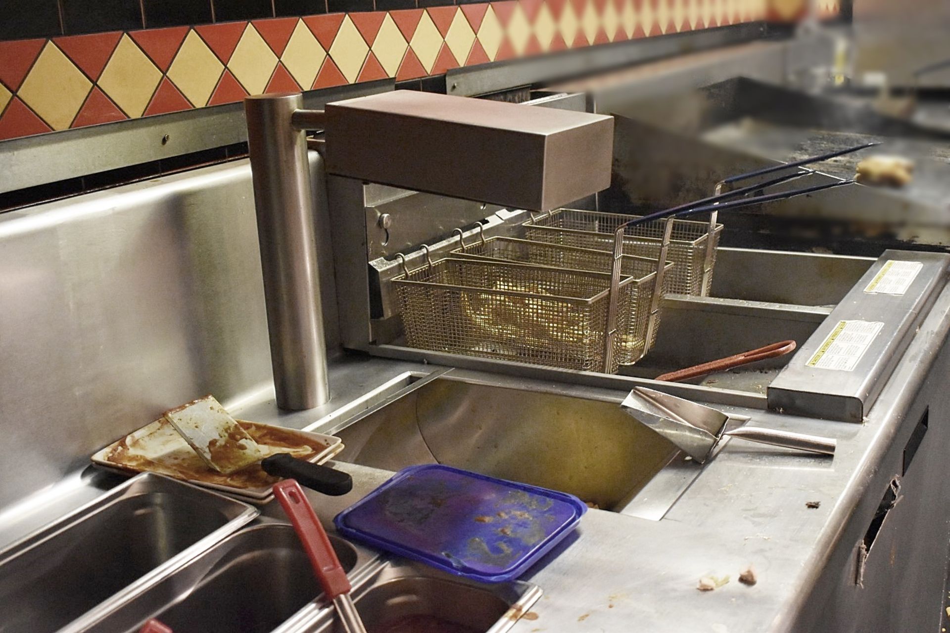 1 x Stainless Steel Preparation / Serving Area - Features Fryers, Gasto Pans, Counters, Shelving - Image 8 of 15