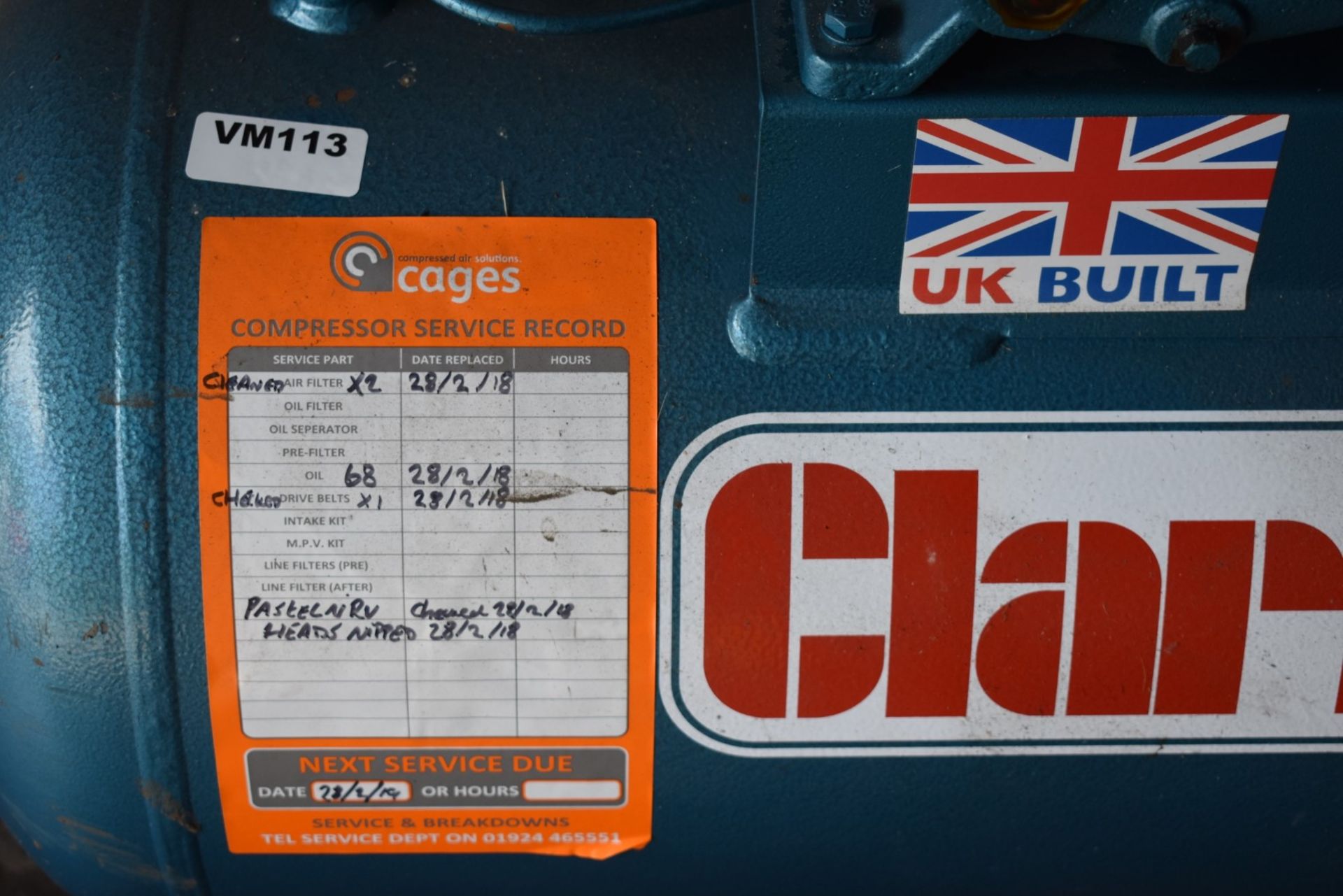 1 x Clarke Air Industrial Air Compressor - 240v - 2015 Model and Rarely Used - Model SEV1 - Red - Image 4 of 7