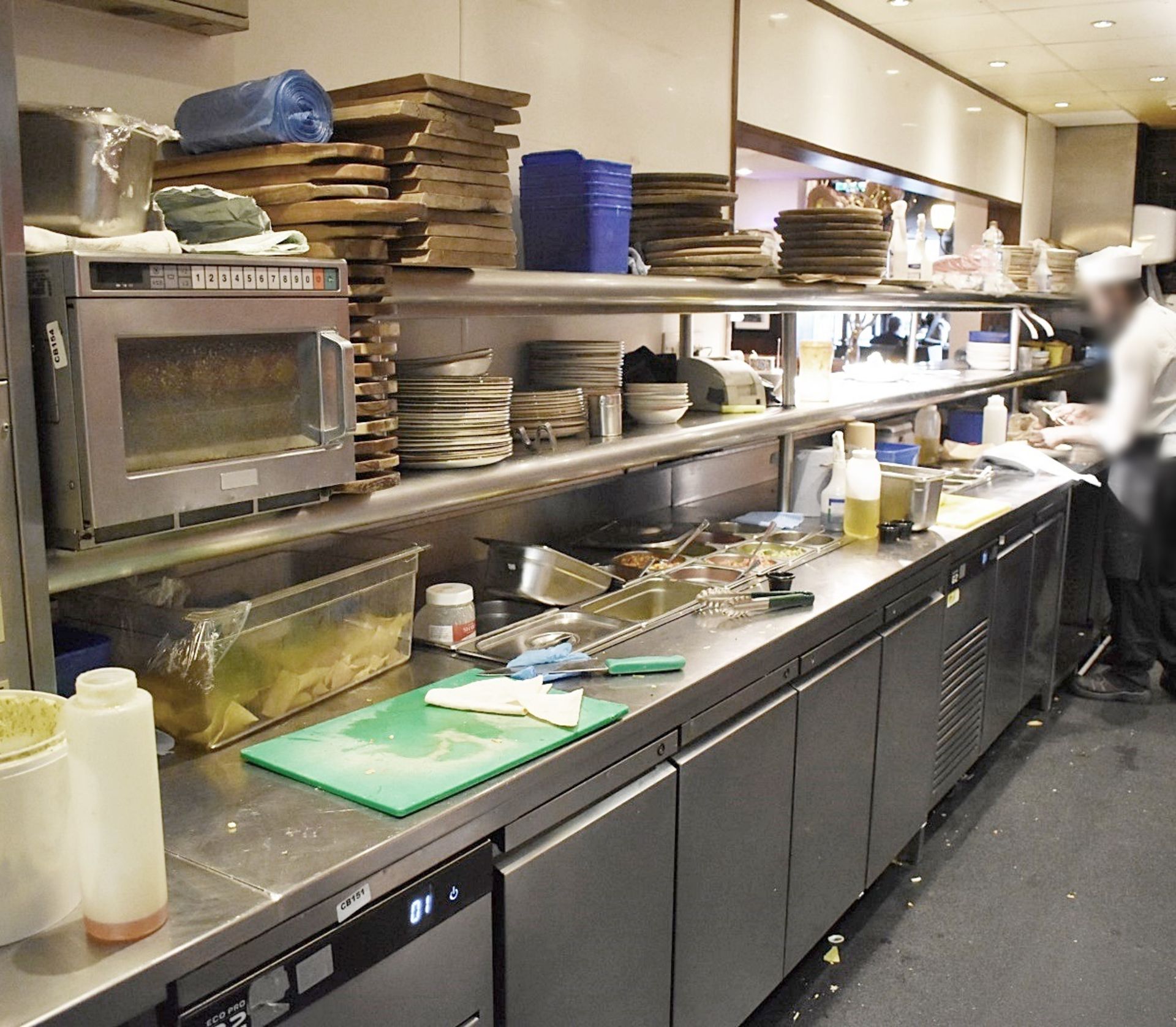 1 x Stainless Steel Preparation / Serving Area - Features Fryers, Gasto Pans, Counters, Shelving