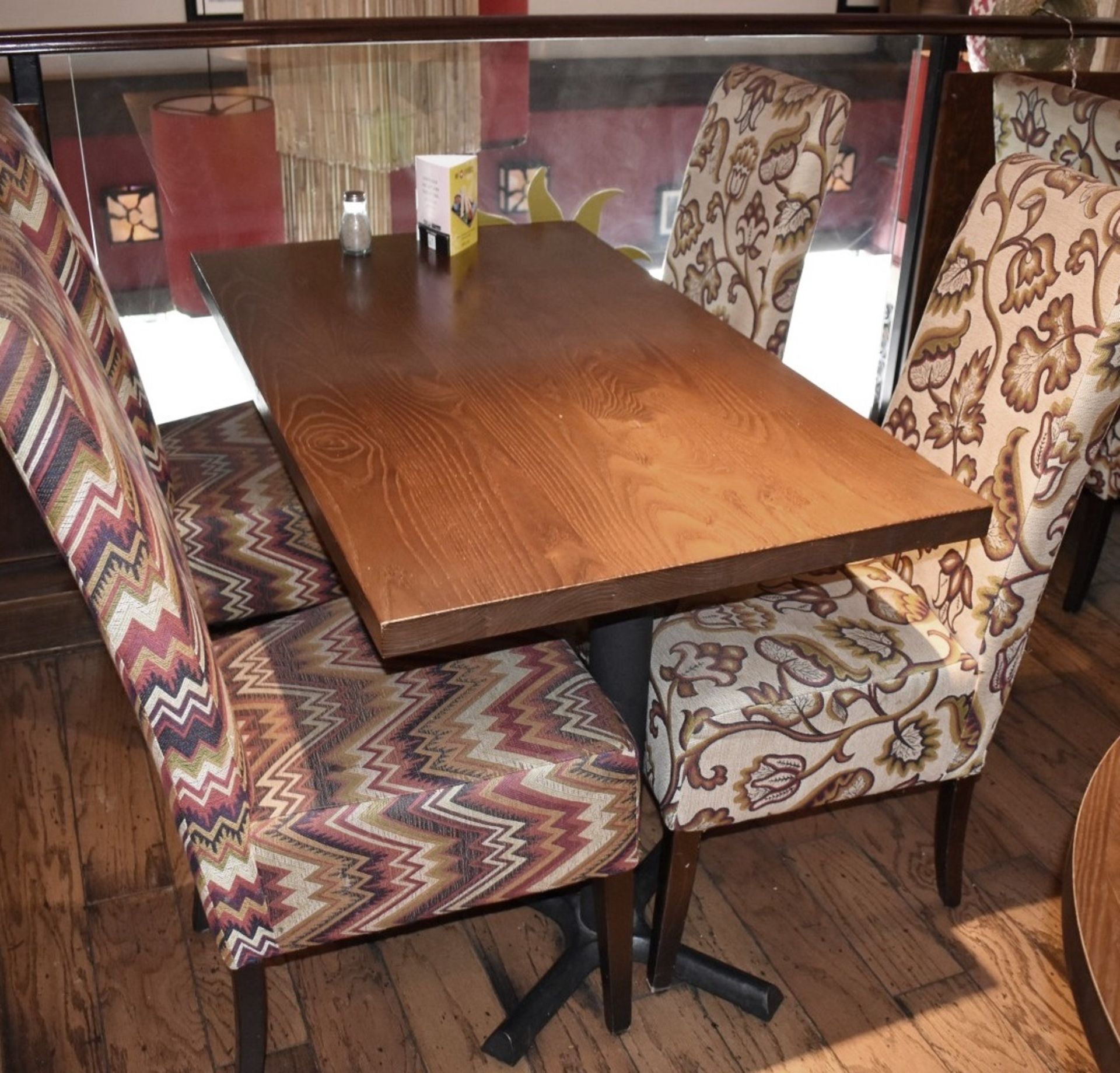 4 x Restaurant 4-Seater Dining Table With Ash Tops And Cast Iron Bases