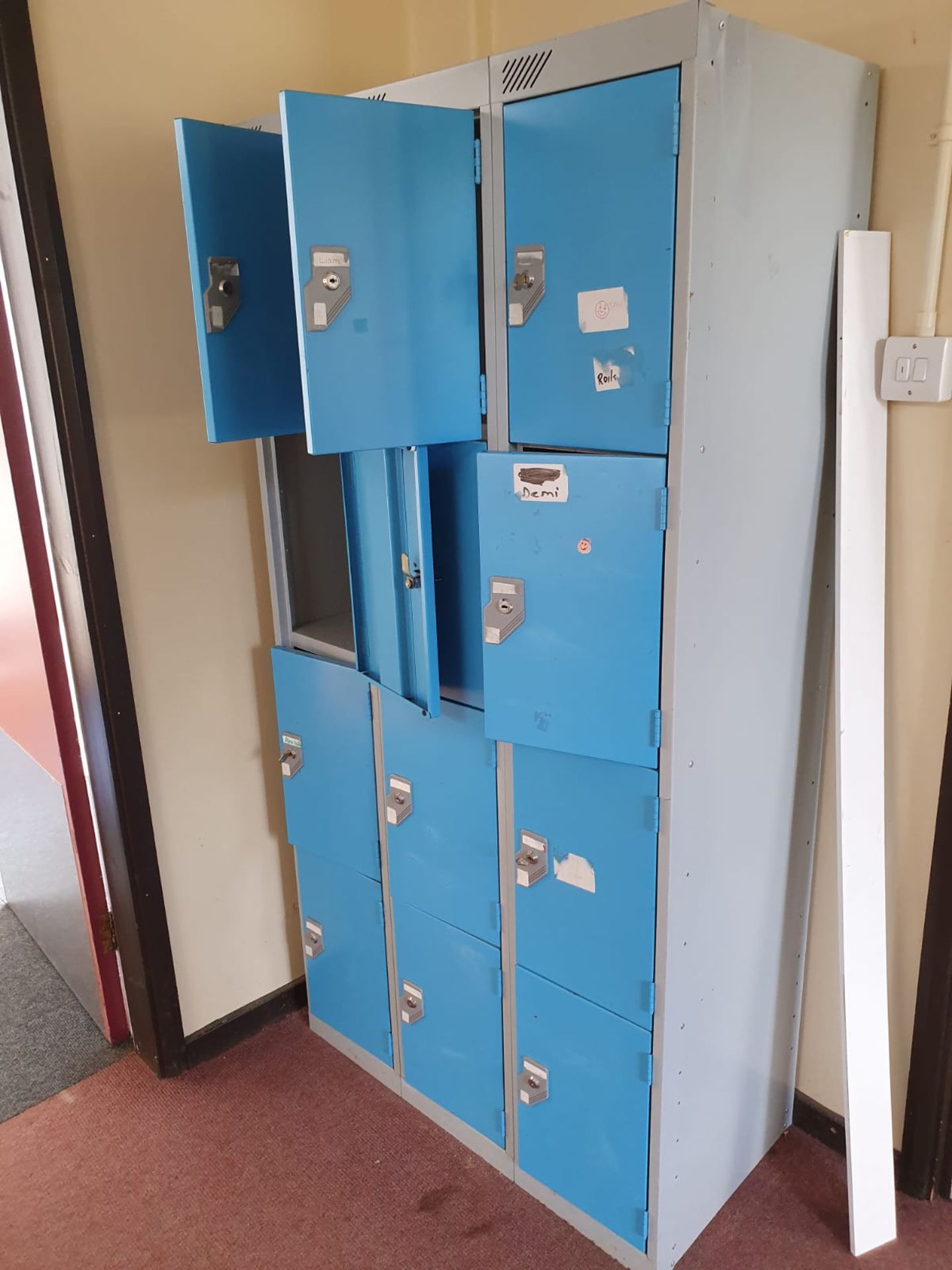 3 x Upright Staff / Pupil Lockers - CL499 - Location: Borehamwood WD6Collections: This item must