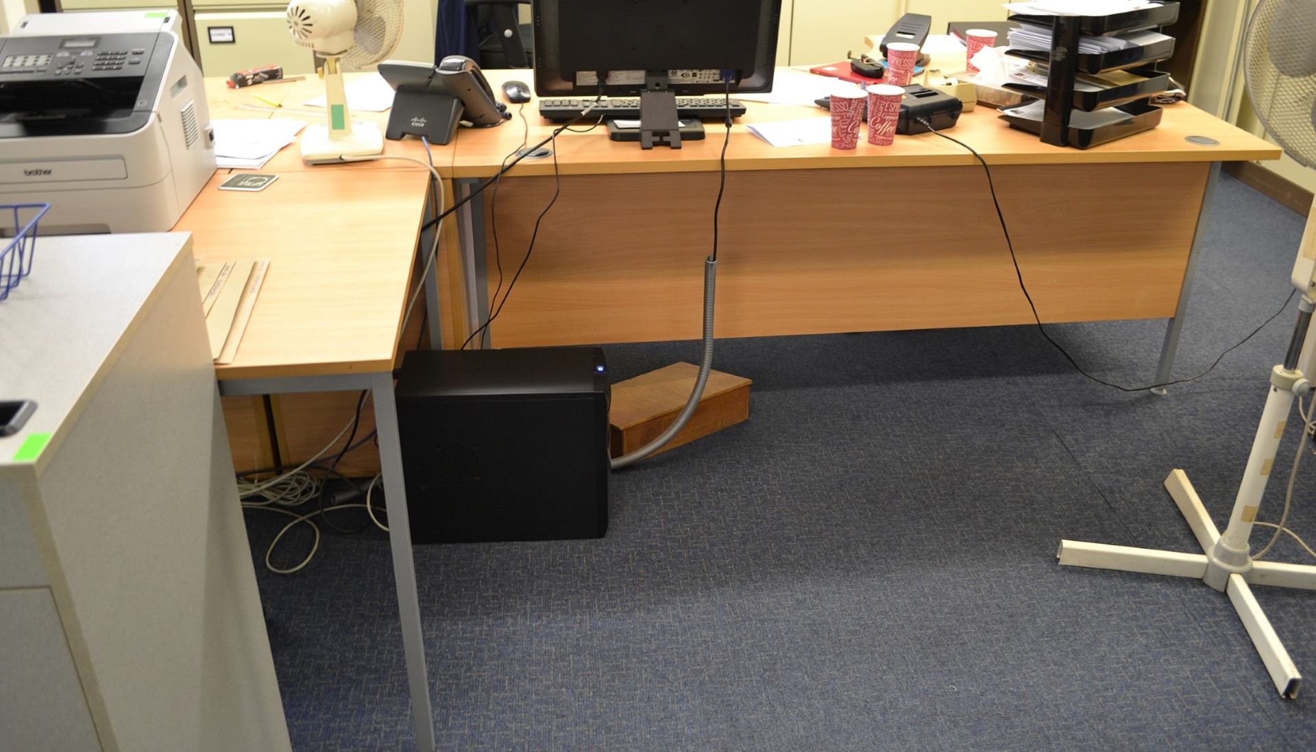 1 x Beech Office Desk Set - Ref: VM389 - CL409 - Location: Wakefield WF16 - Image 2 of 5