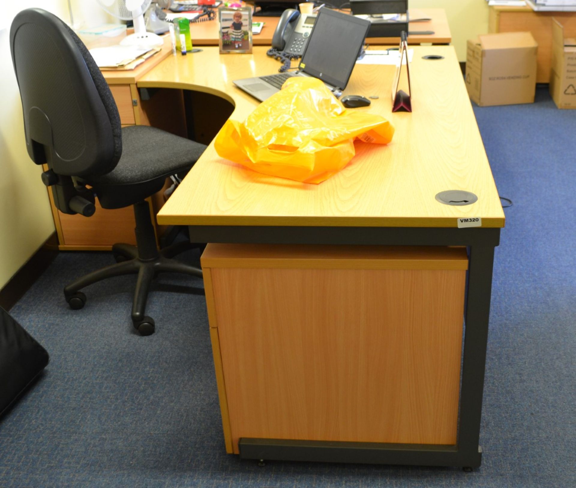 3 x Office Desks Finished In Beech - Ref: VM320 - CL409 - Location: Wakefield WF16 - Image 4 of 4