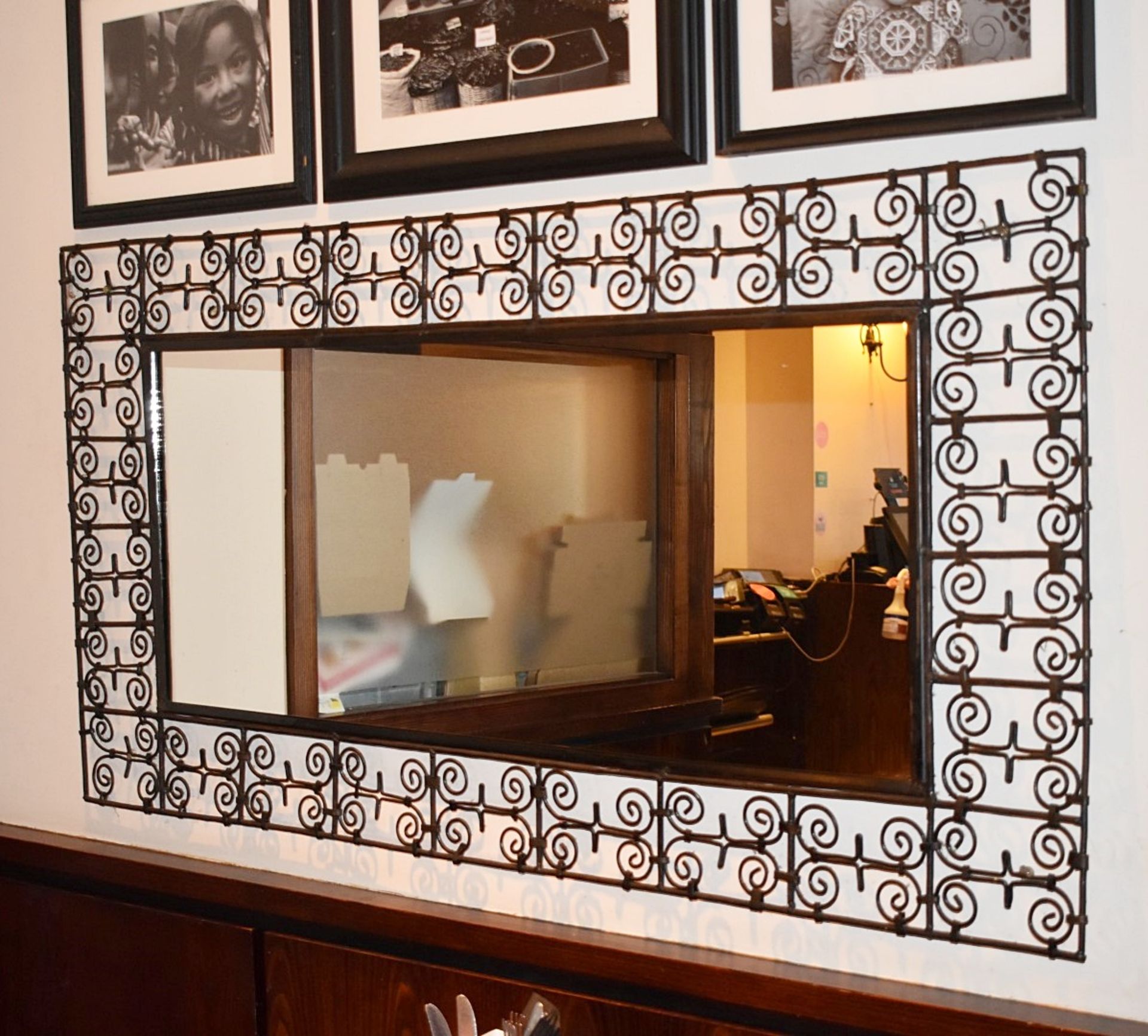 3 x Decorative Wall Mirrors With Hand Crafted Metal Frames - H67 x 100-130cms - CL420 GF - From a