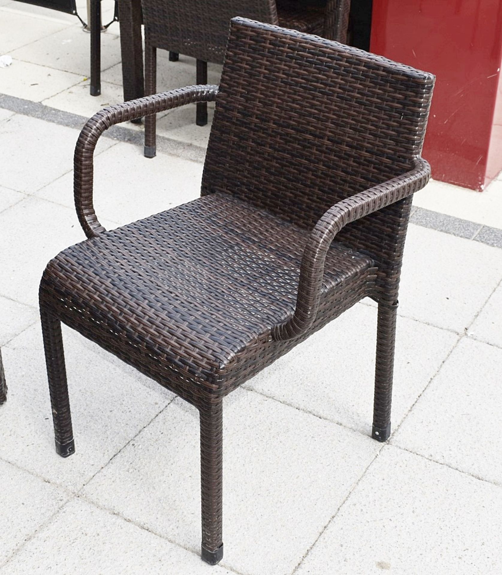 4 x Outdoor Rattan Garden Chairs With A Matching Square Table - Image 2 of 5