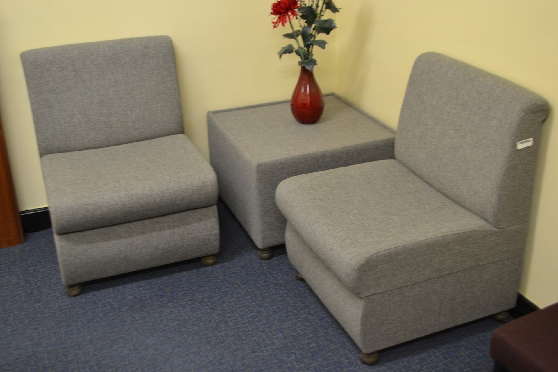A Set Of Grey Fabric Sofa Seats and A Matching Coffee Table - Ref: VM366 - CL409 - Location: WF16