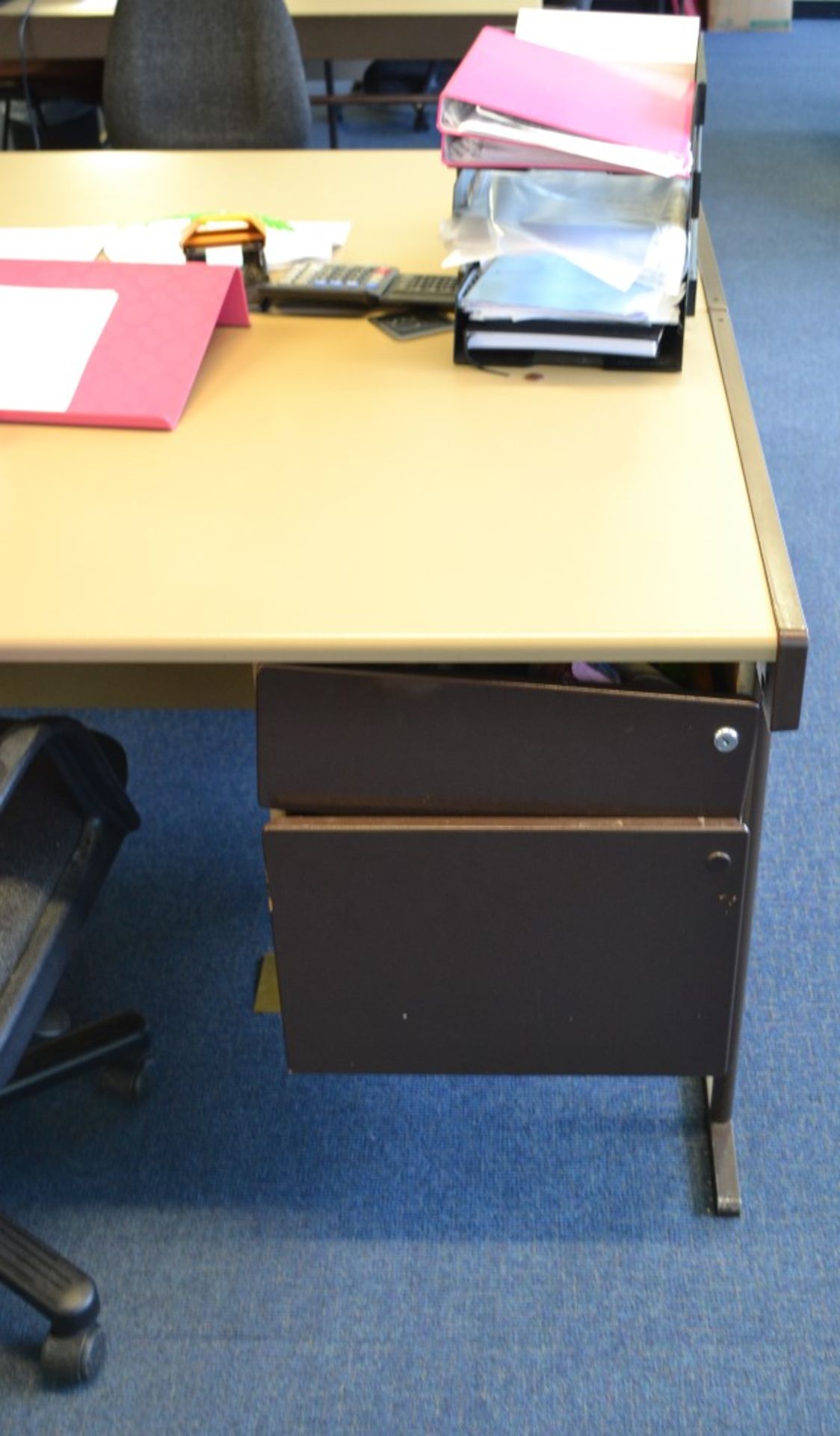 2 x Beige Rectangular Office Desks - Ref: VM359 - CL409 - Location WF16 - Image 3 of 3