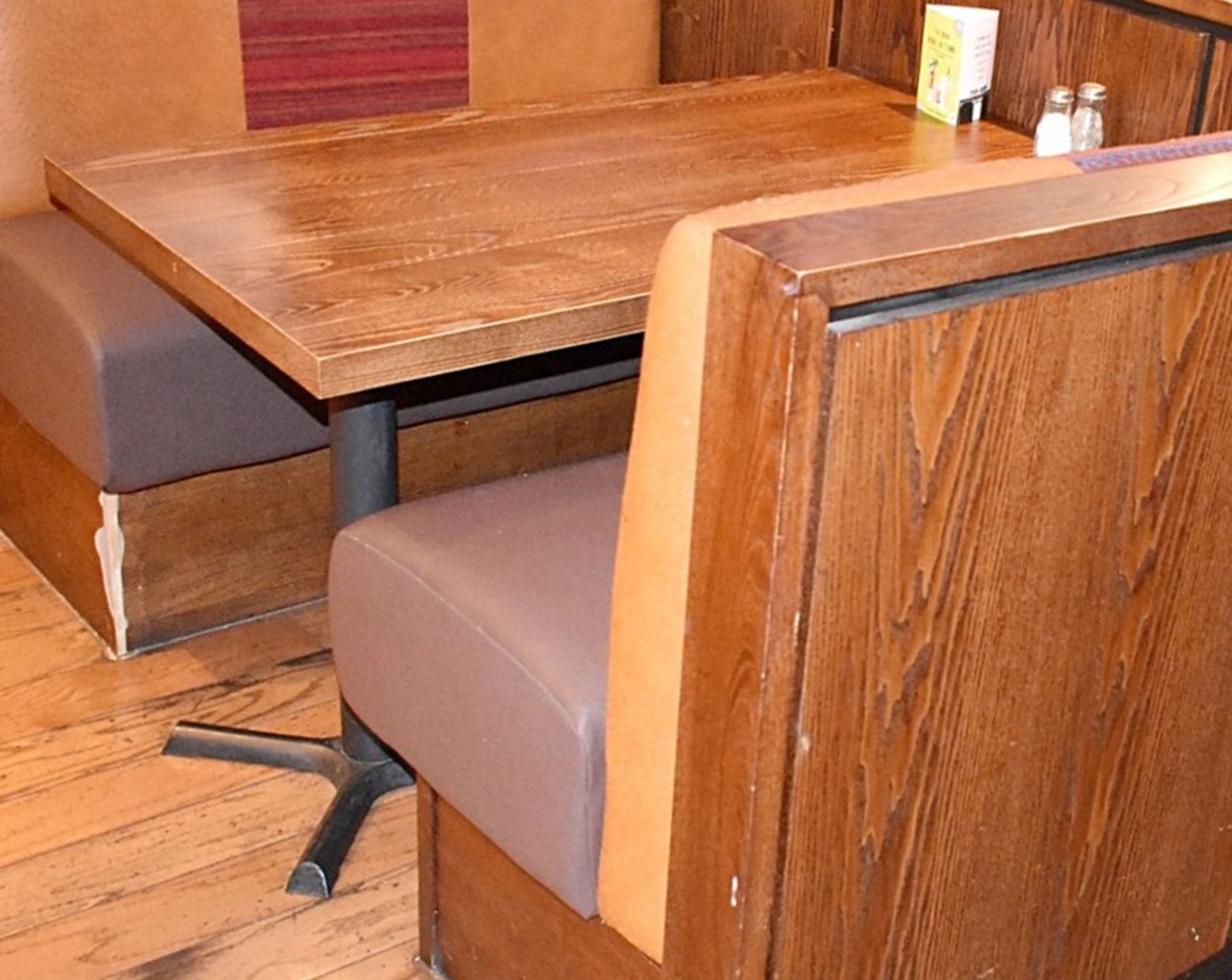 4 x Restaurant 4-Seater Dining Table With Ash Tops And Cast Iron Bases - Image 3 of 3