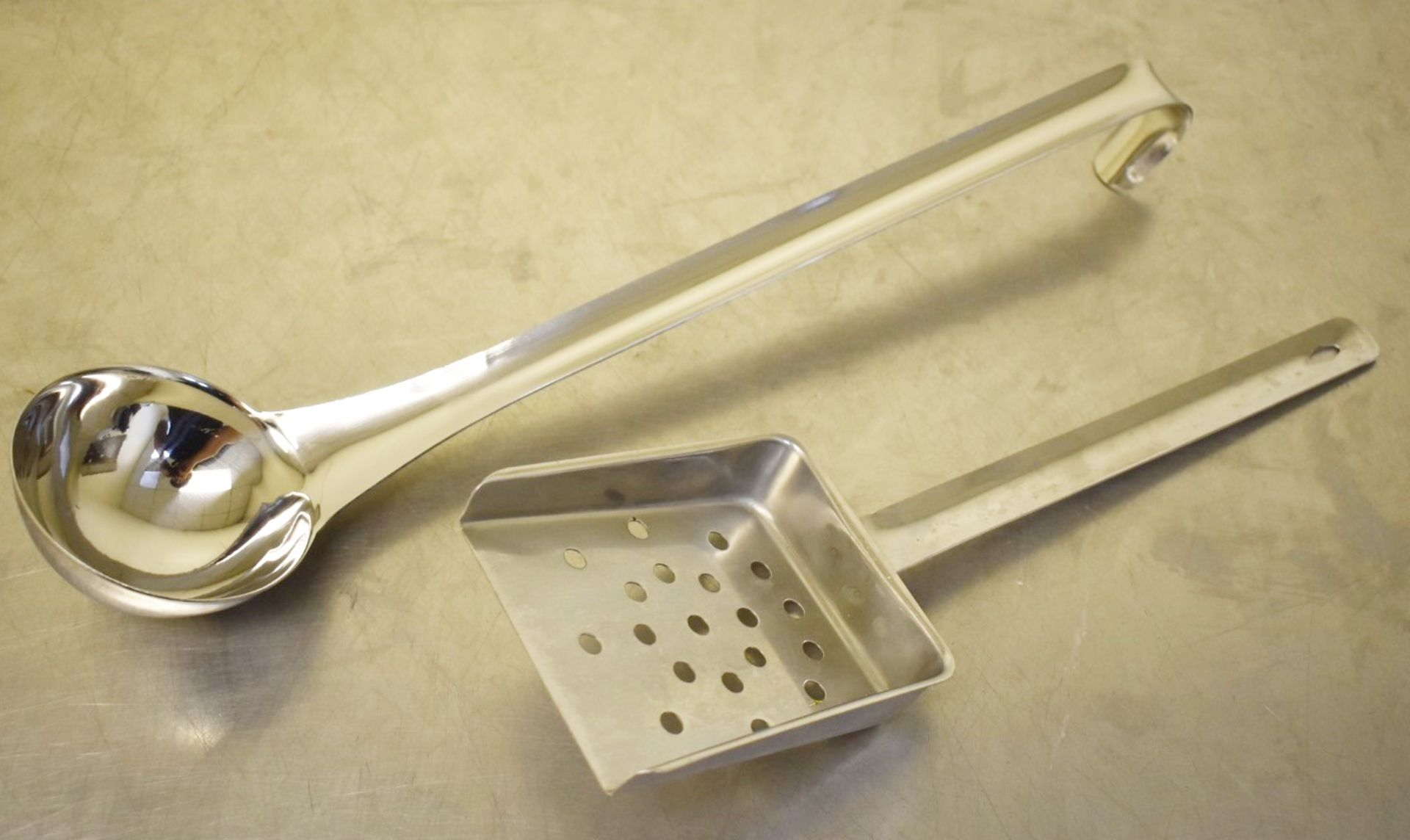Approx 70 x Stainless Steel Chip Scoops and Soup Ladles - Brand New - Ref LD229 B2 - CL409 -