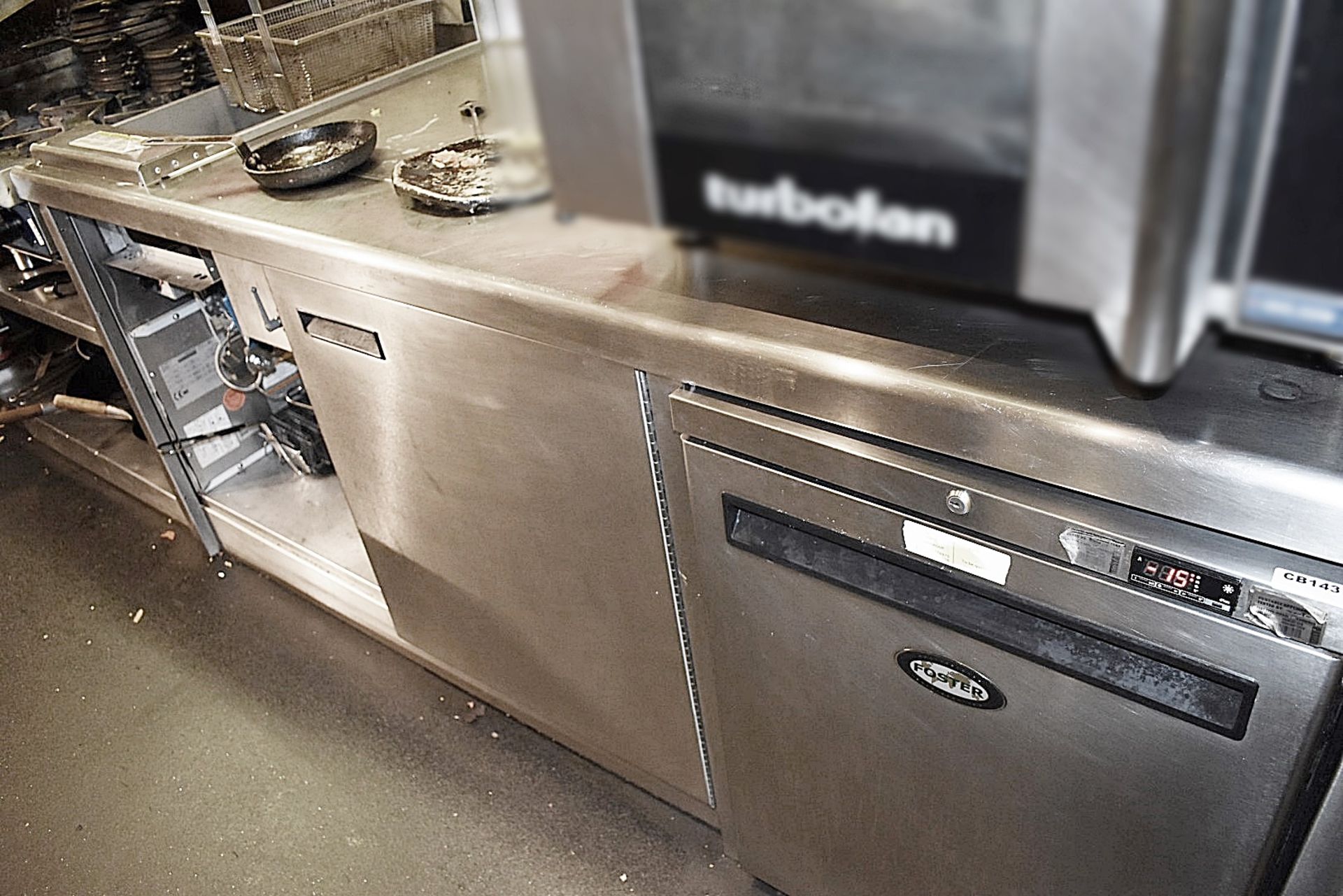 1 x Stainless Steel Preparation / Serving Area - Features Fryers, Gasto Pans, Counters, Shelving - Image 10 of 15