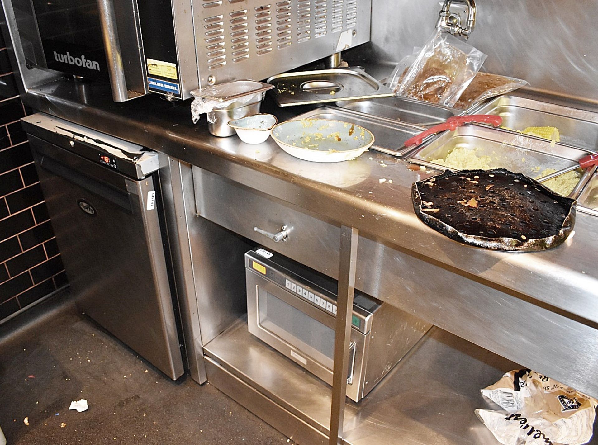 1 x Stainless Steel Preparation / Serving Area - Features Fryers, Gasto Pans, Counters, Shelving - Image 9 of 15