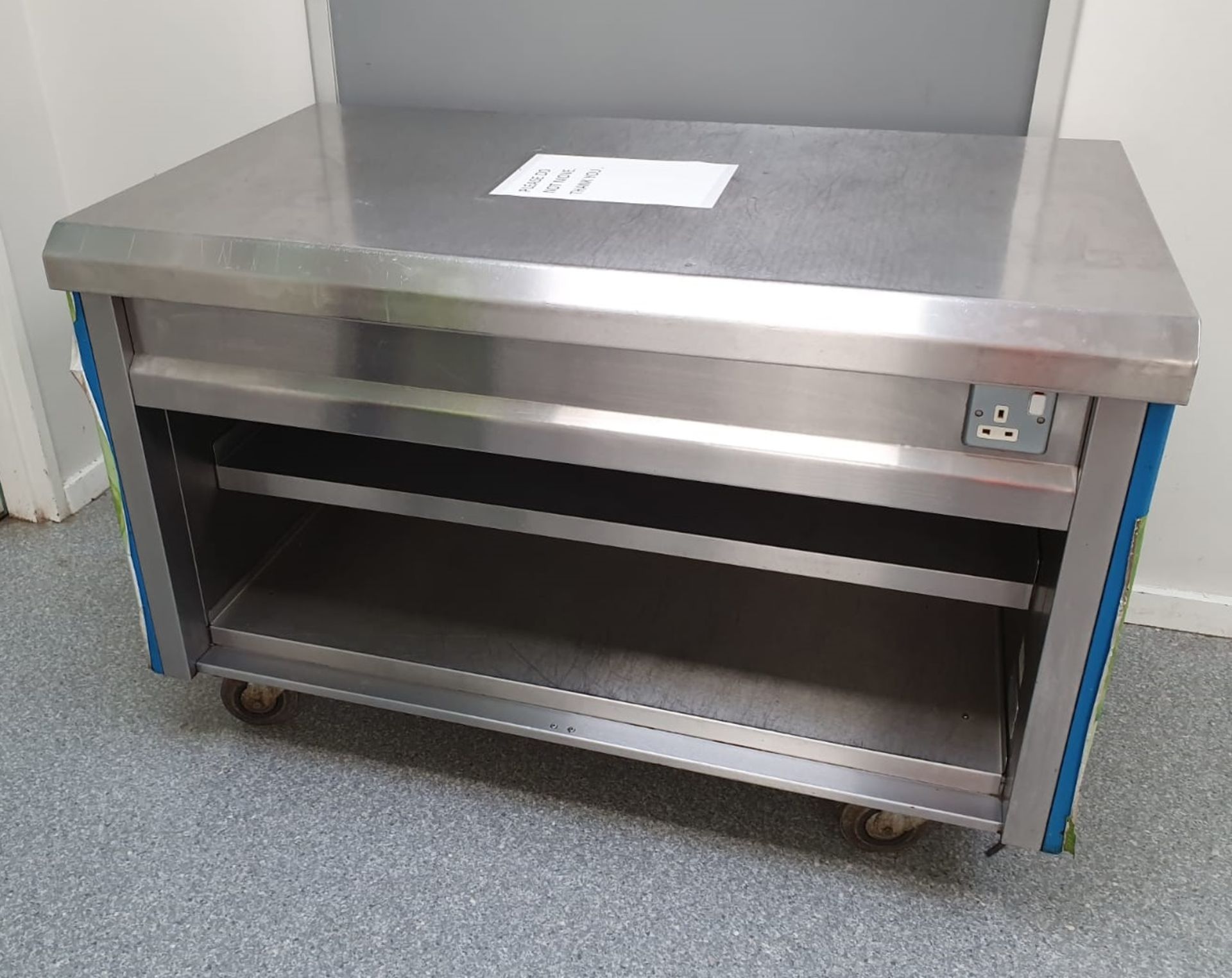 2 x Stainless Steel Food Warming Mobile Gantry Units With Hot Plates - Also Includes One Matching - Image 3 of 3