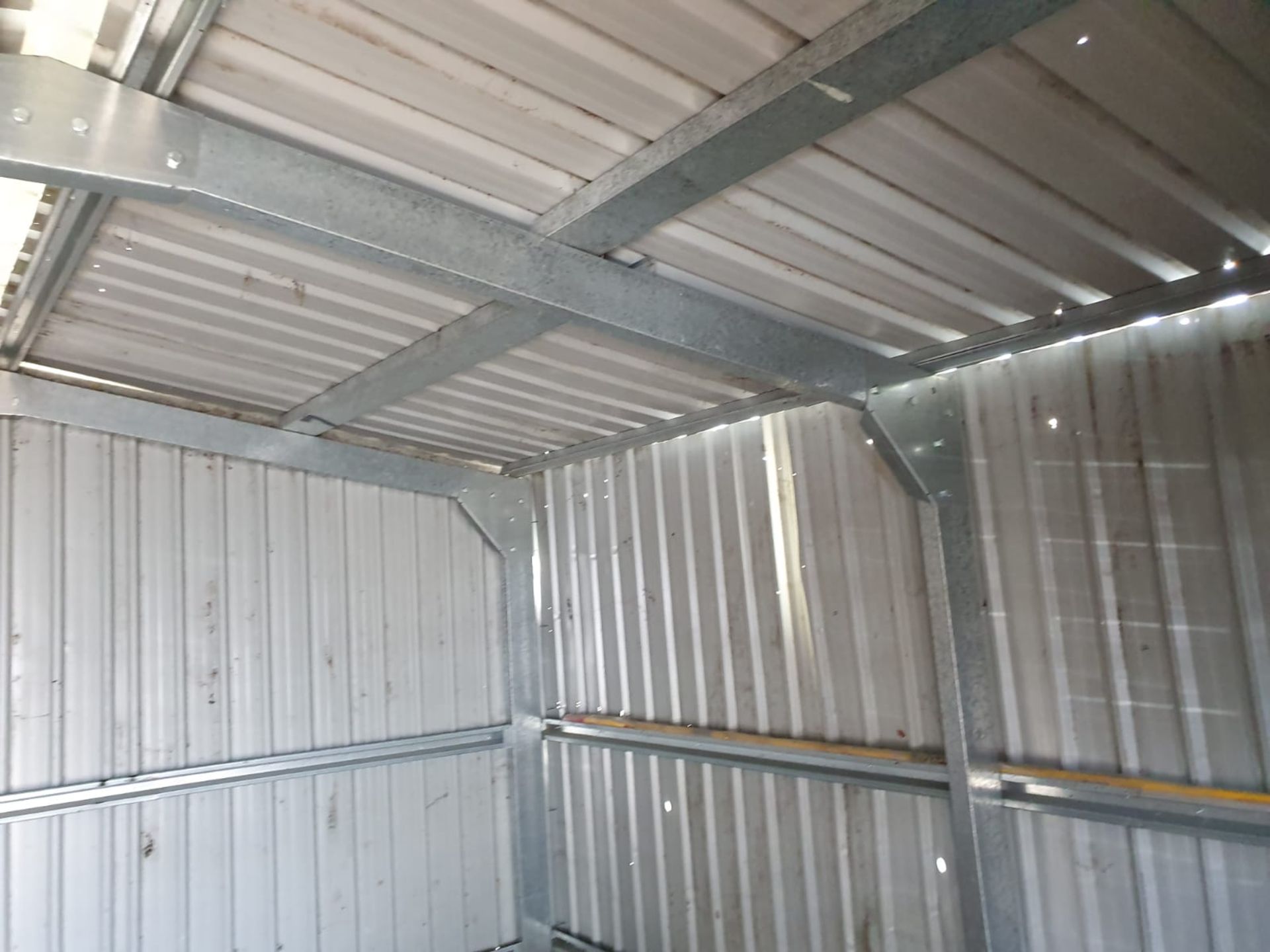 1 x Large Steel Storage Shed Container With Four Wooden Folding Doors - Approx Dimensions 5M x 5M - Image 2 of 16