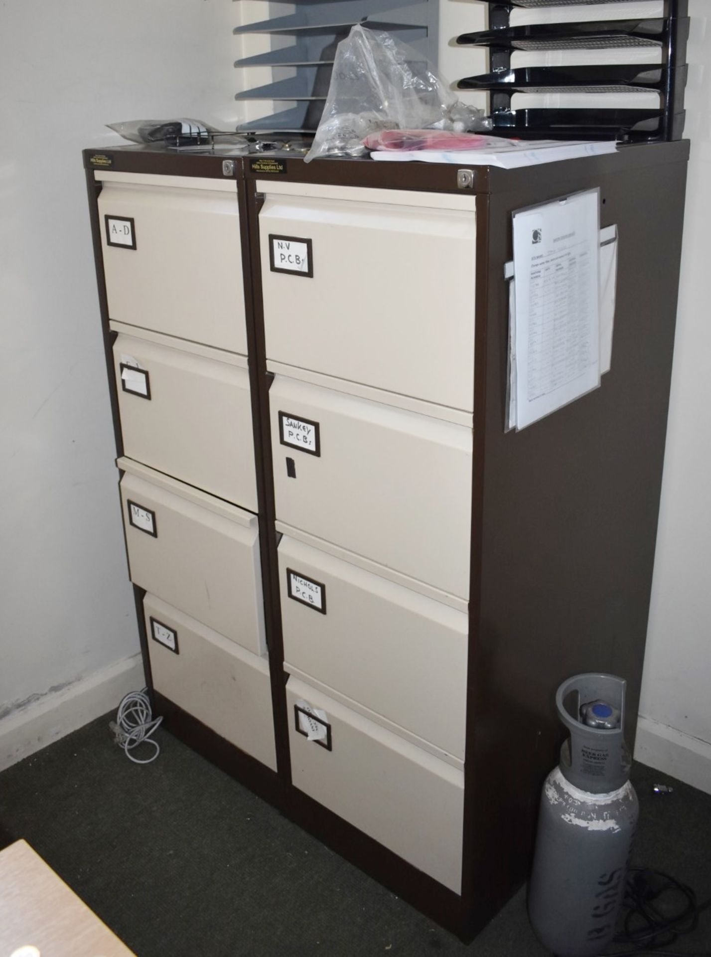 1 x Assorted Collection of Office Furniture - Includes Desk, Chairs, Three Four Filing Cabinets, - Image 2 of 7