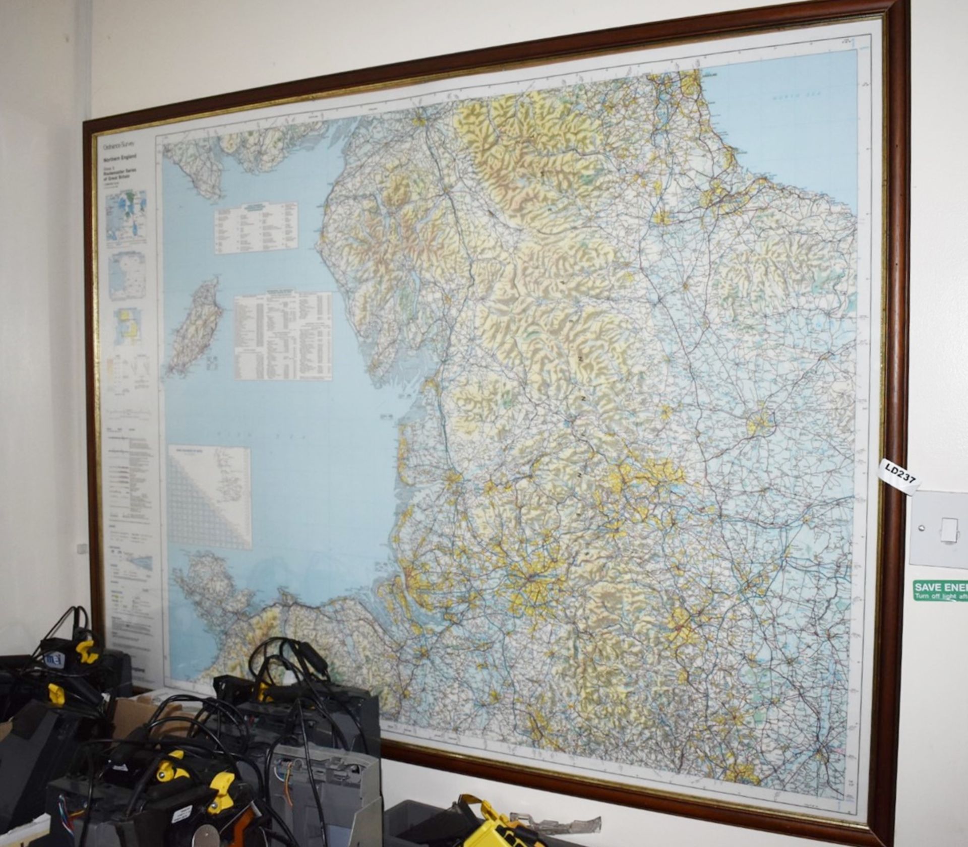 1 x Large Frame Map of Northern England - Ordnance Survey Routemaster Series 1990 - 130 x 100