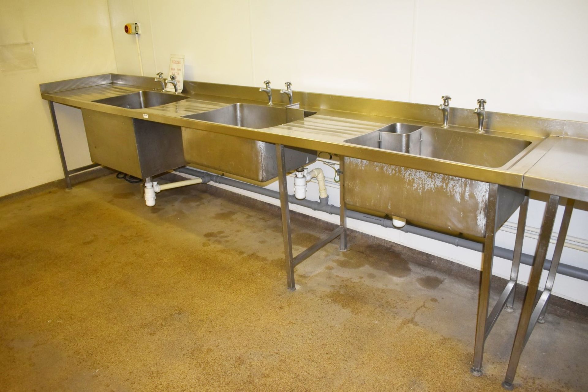 1 x Stainless Steel Wash Station With Two Wash Basins and One EWB Boiling Water Basin - Approx 18 - Image 13 of 15