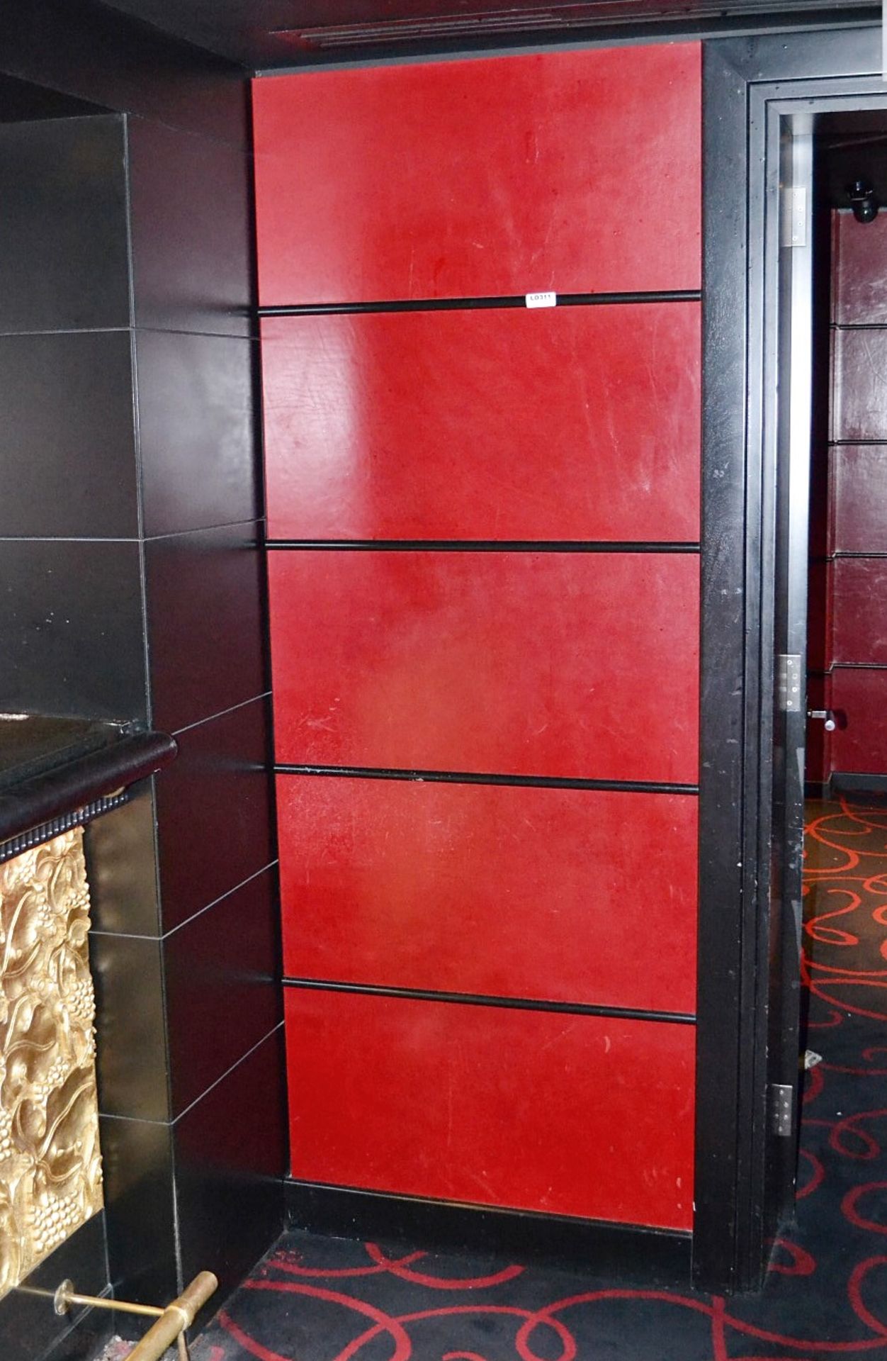 7 x Large Sections Of Red Faux Leather Wall Panelling - Measurements In Full Description - CL392 - Image 4 of 6