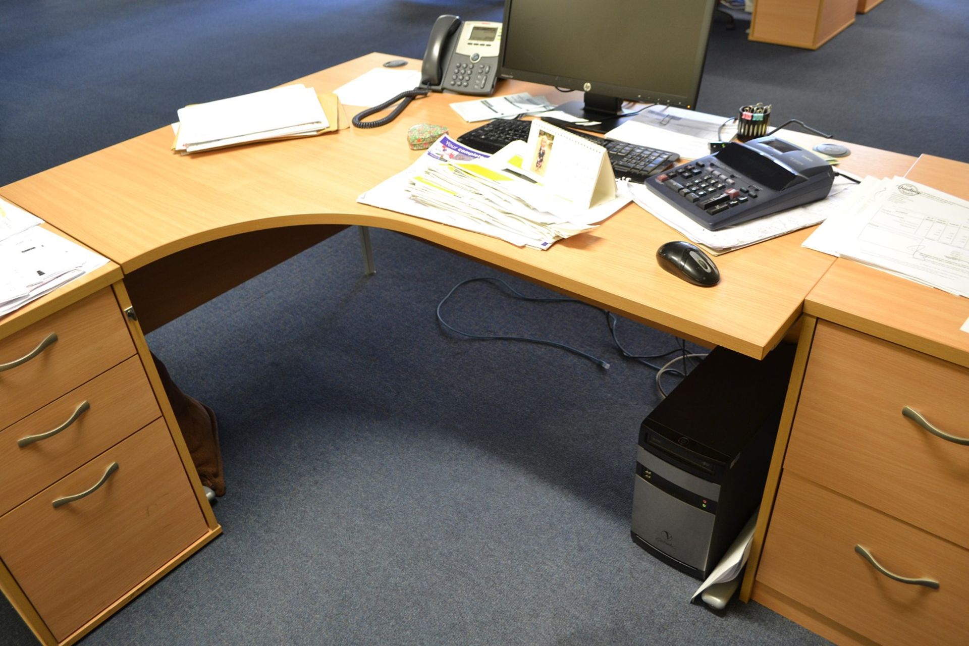 1 x Beech Office Desk Set - Ref: VM394 - CL409 - Location: Wakefield WF16 - Image 6 of 6