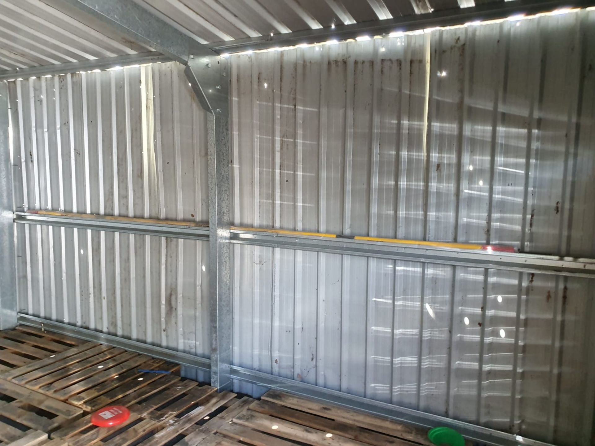 1 x Large Steel Storage Shed Container With Four Wooden Folding Doors - Approx Dimensions 5M x 5M - Image 13 of 16