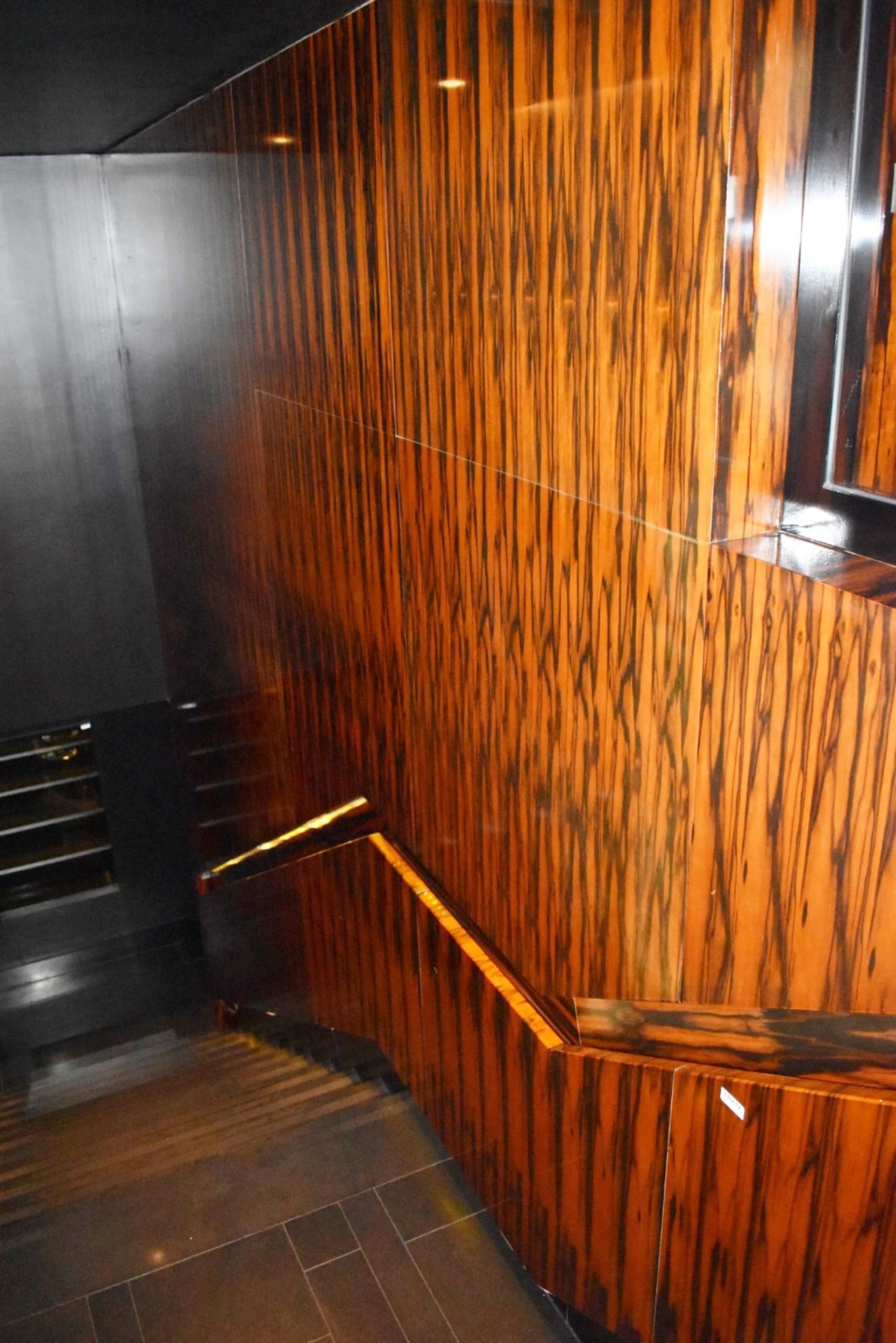 1 x Zebrano Wood Stair Panelling With Integrated Illuminated Hand Rail - Five Metres In Length - - Image 3 of 6