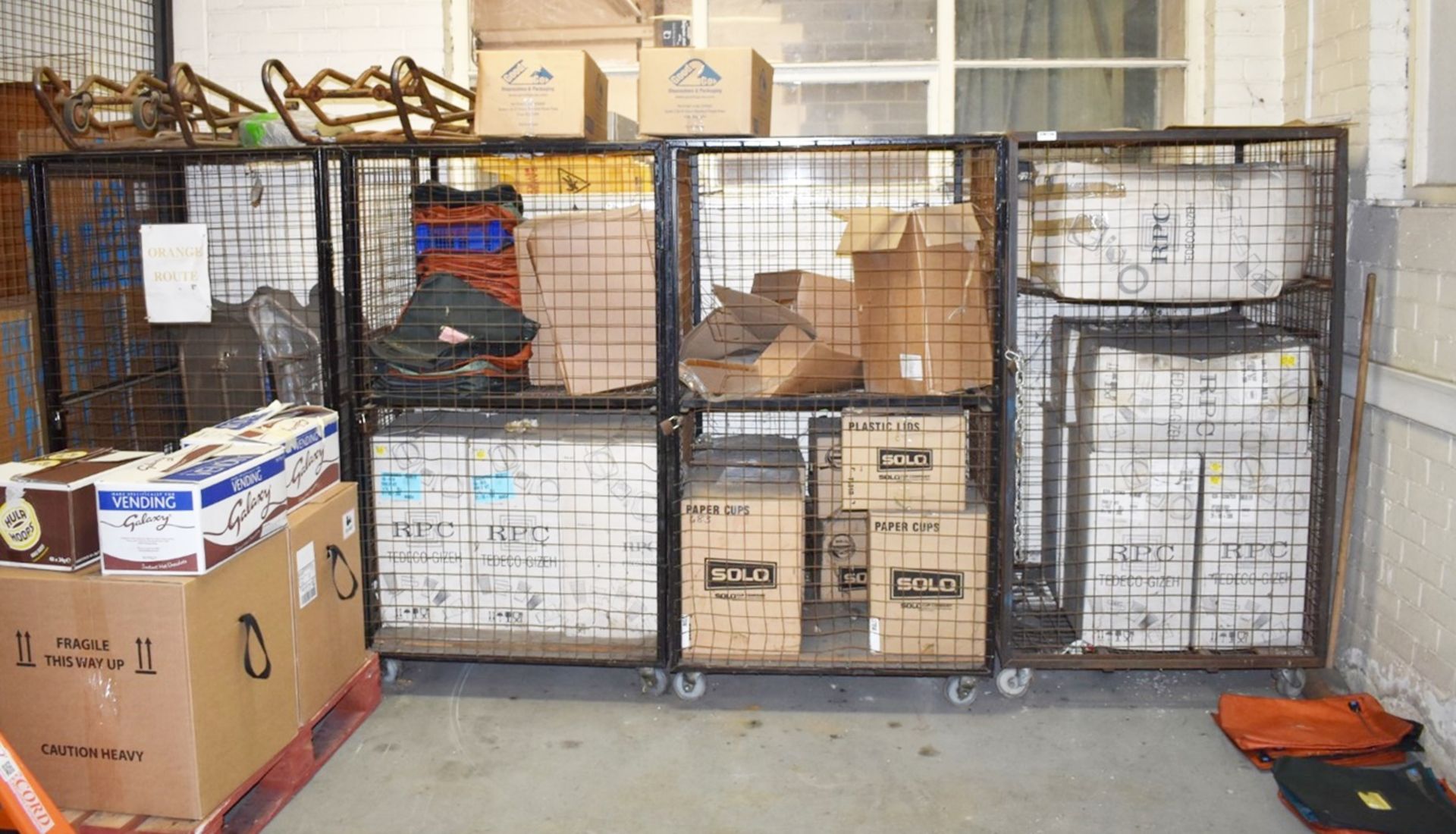 3 x Security Cages With Wheels and Internal Shelves - H168 x W94 x D94 cms - Ref VM134 B2 -