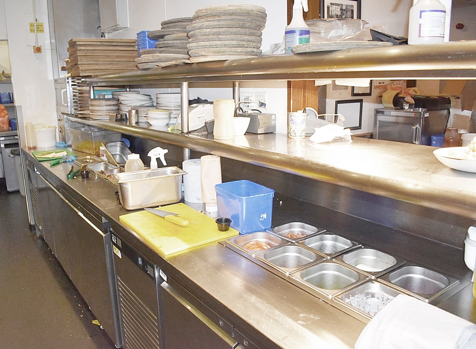 1 x Stainless Steel Preparation / Serving Area - Features Fryers, Gasto Pans, Counters, Shelving - Image 14 of 15