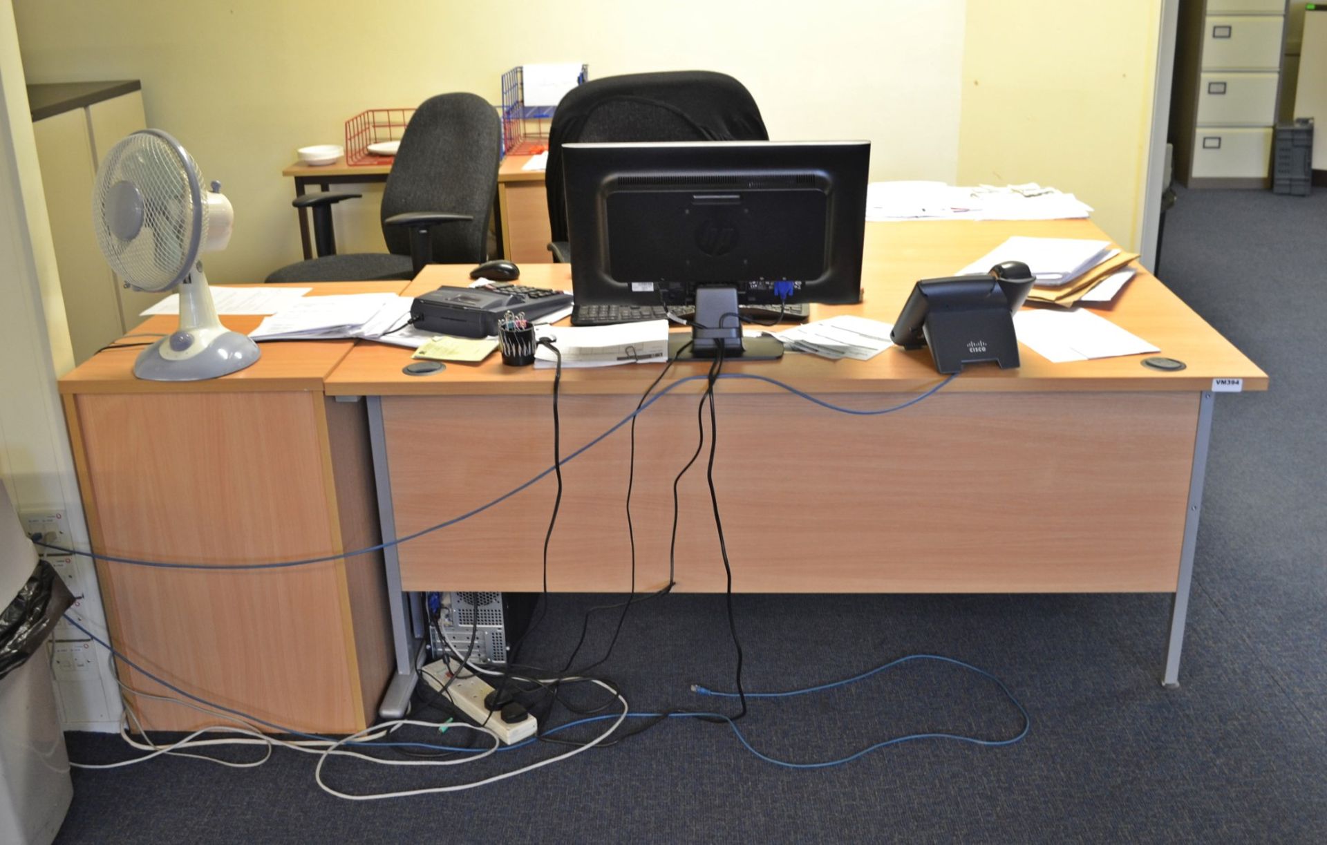 1 x Beech Office Desk Set - Ref: VM394 - CL409 - Location: Wakefield WF16 - Image 3 of 6