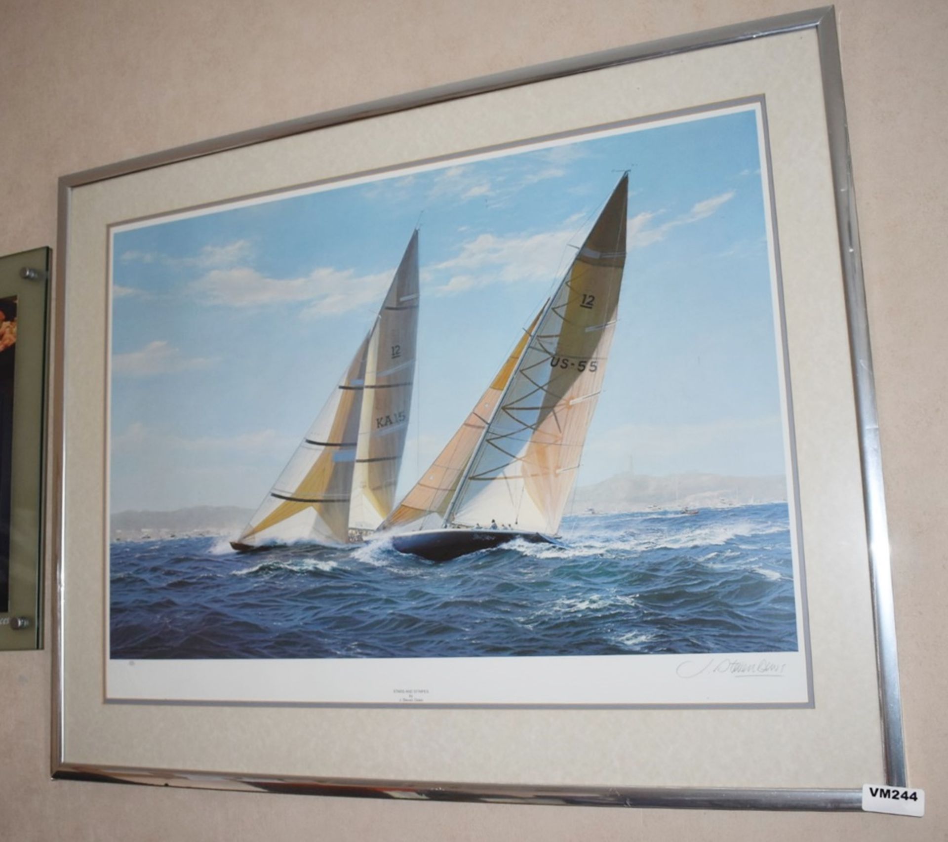 1 x Stars and Stripes Sailing Picture By J Steven Dews - Limited Edition - 73 x 92 cms - Ref VM244 - Image 5 of 6