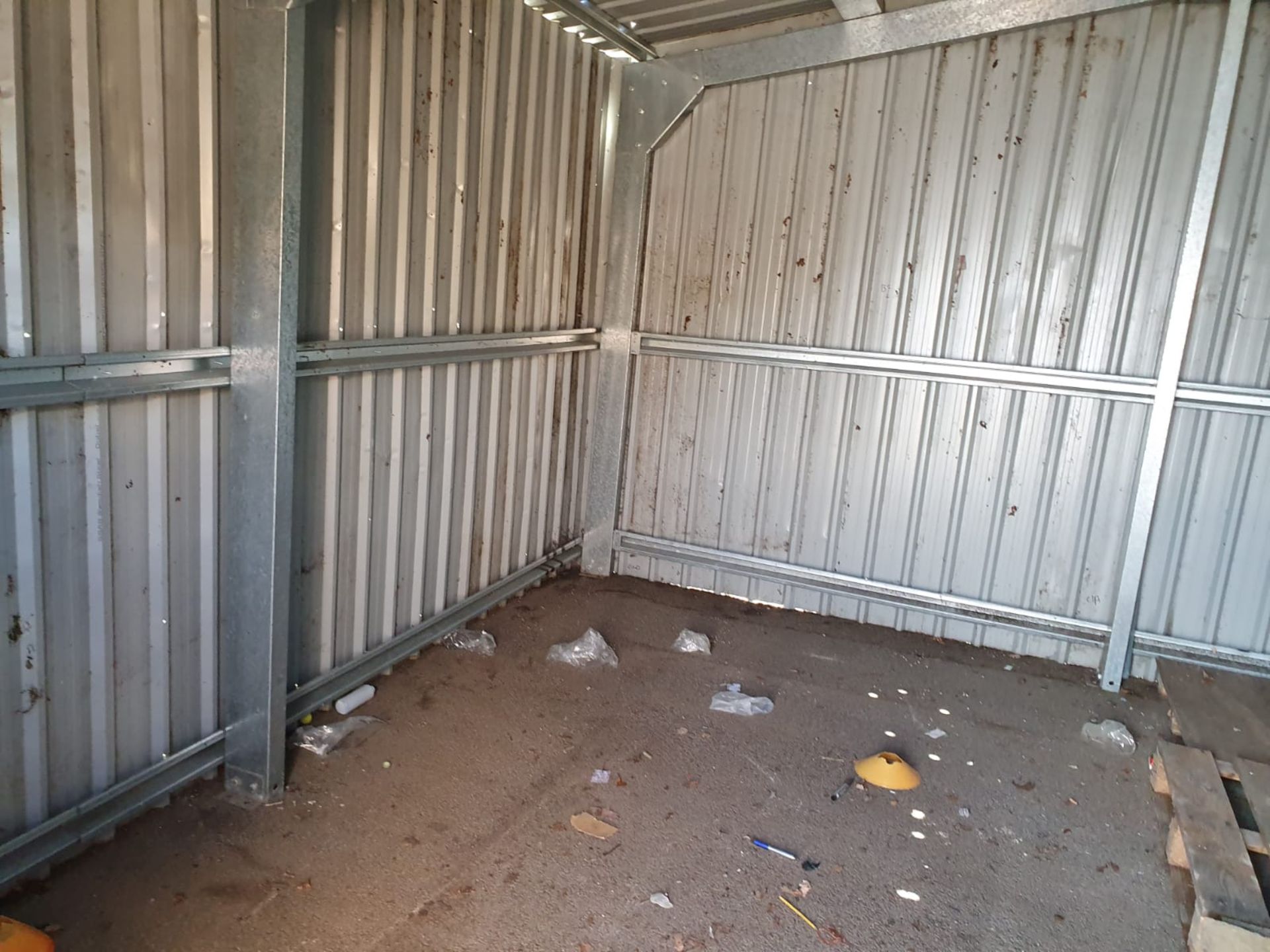 1 x Large Steel Storage Shed Container With Four Wooden Folding Doors - Approx Dimensions 5M x 5M - Image 5 of 18