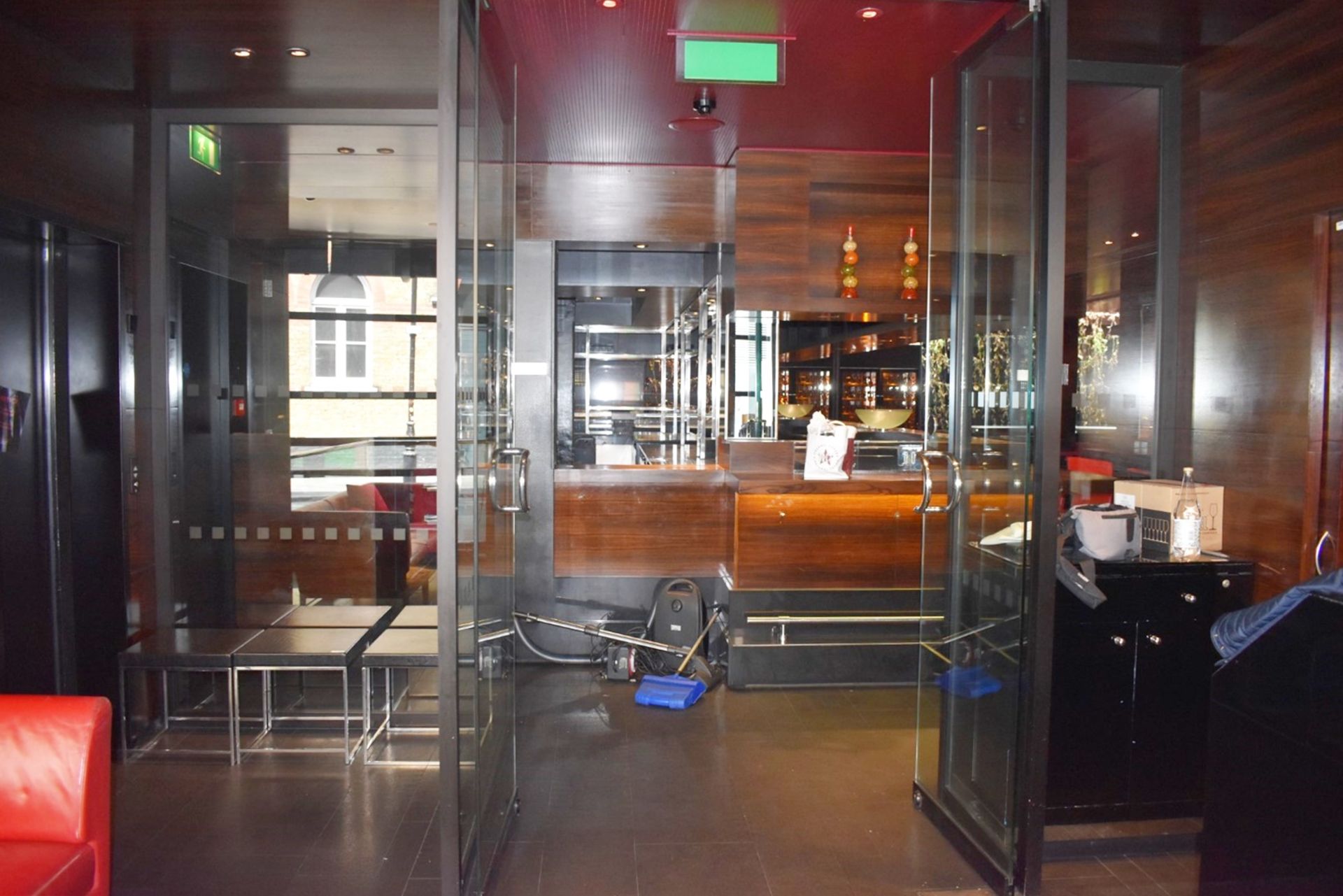 1 x Glass Partition Room Divider With Frame and Swinging Doors - Please Images For Dimensions -