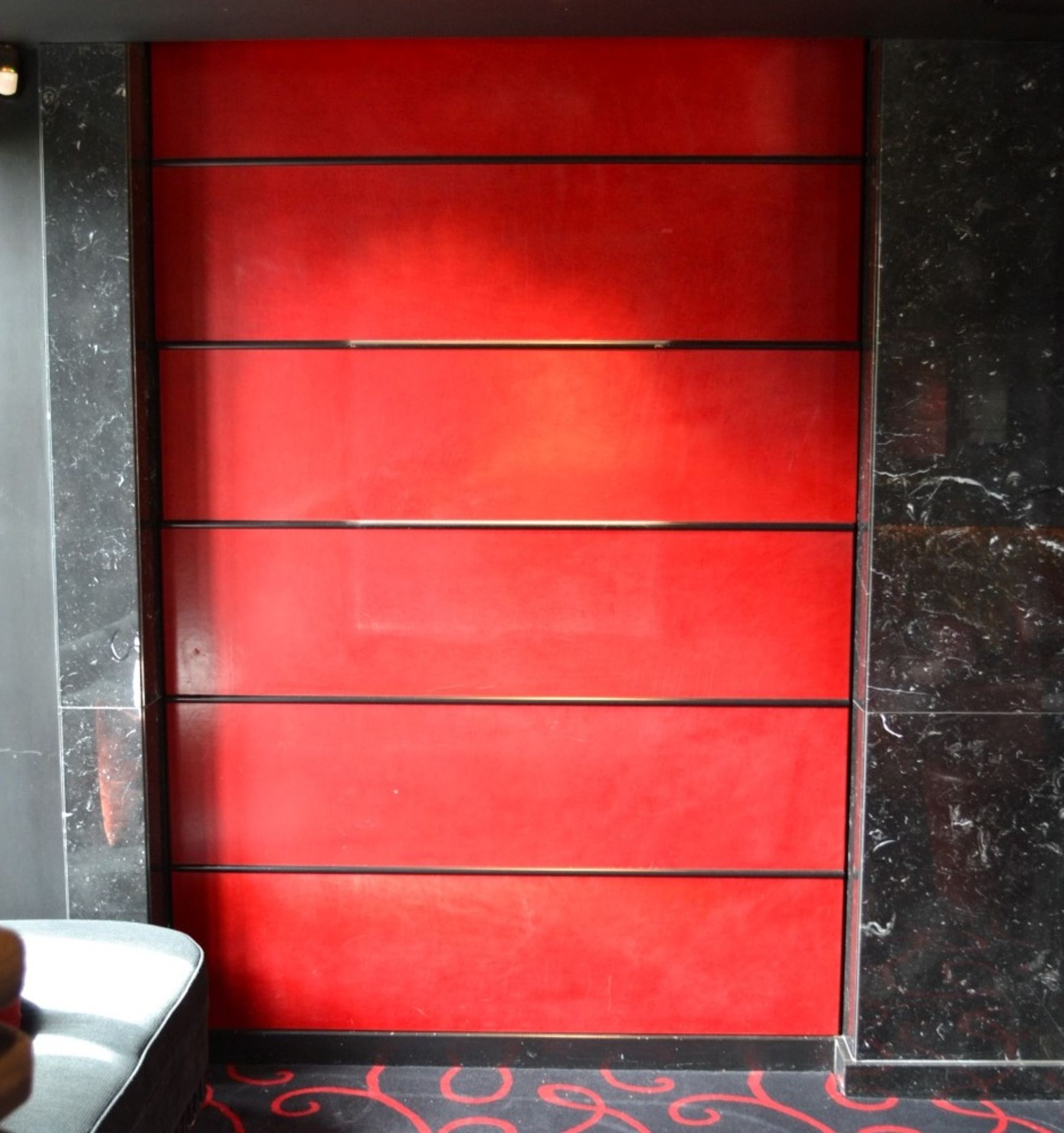 7 x Large Sections Of Red Faux Leather Wall Panelling - Measurements In Full Description - CL392 - Image 6 of 6