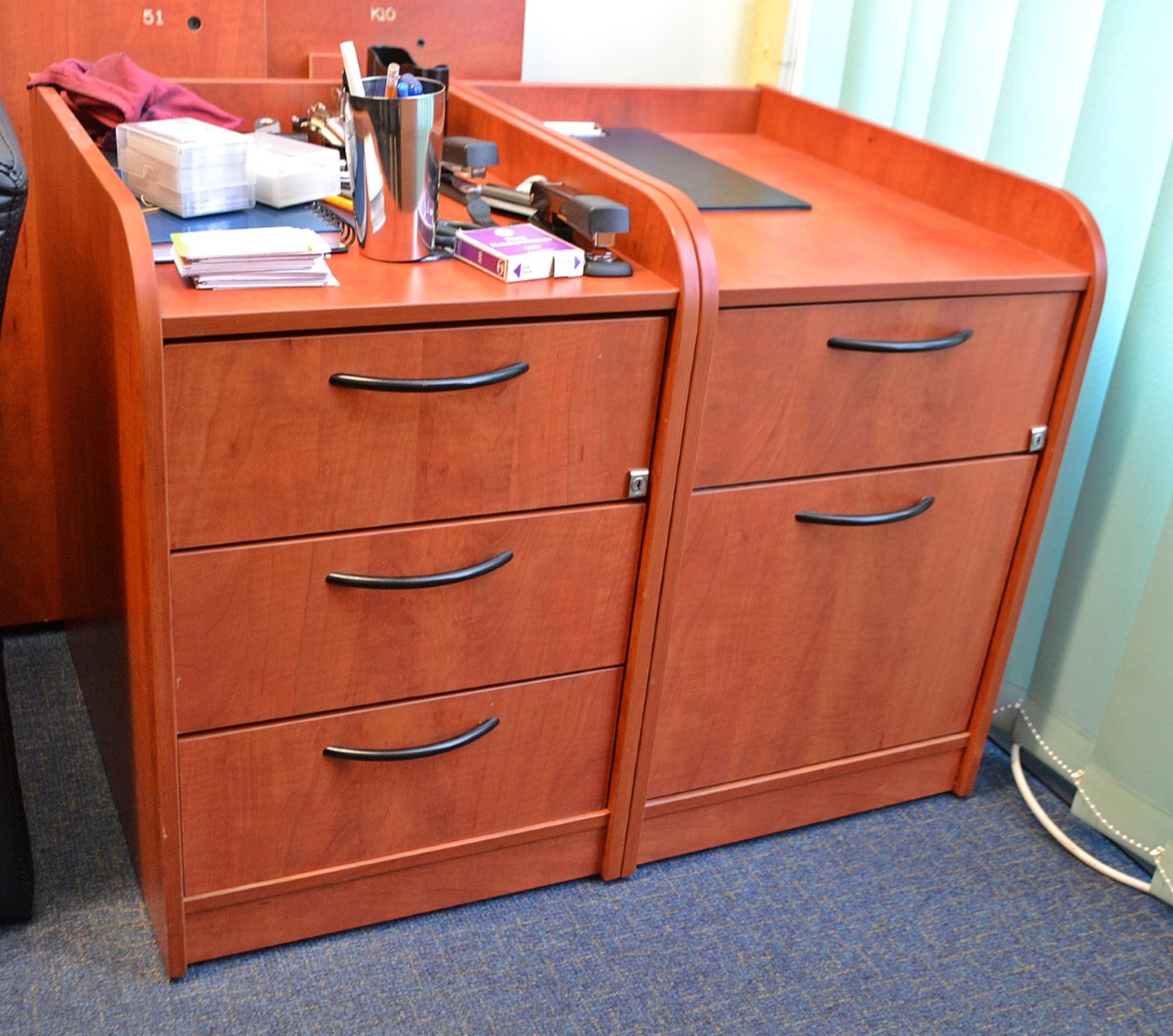 1 x Walnut Office Furniture Set - Ref: VM556/A16 B1 - CL409 - Location: Wakefield WF16 - Used In - Image 3 of 9