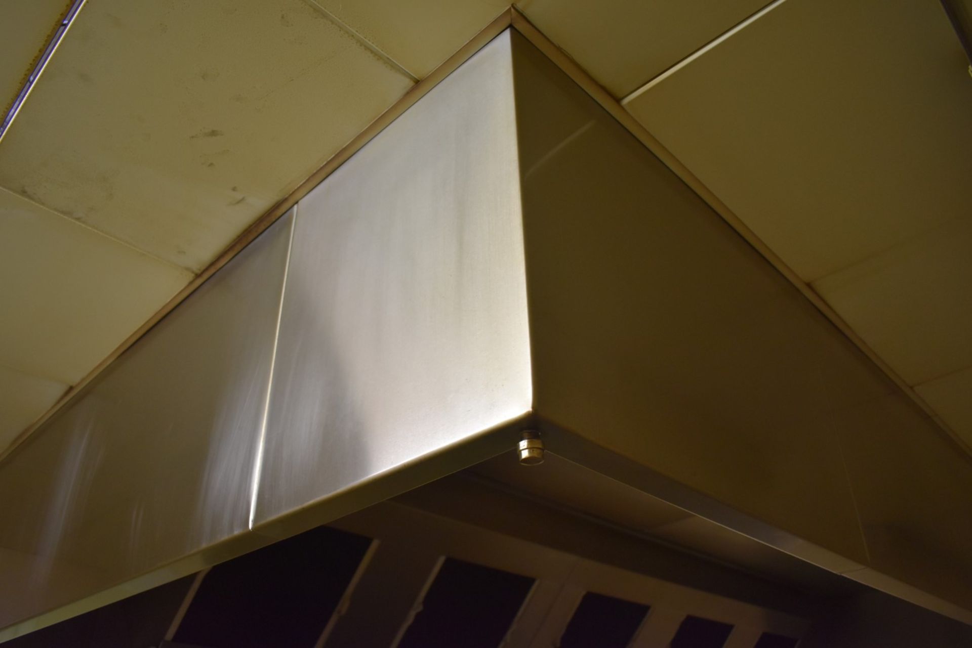 1 x Commerical Kitchen Ceiling Mounted Extractor Hood - Stainless Steel - Breaks into Multiple Parts - Image 7 of 17