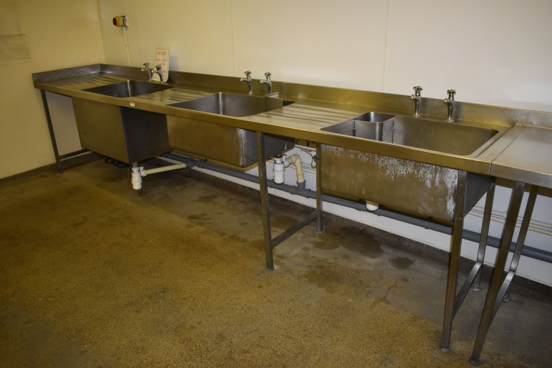 1 x Stainless Steel Wash Station With Two Wash Basins and One EWB Boiling Water Basin - Approx 18 - Image 14 of 15