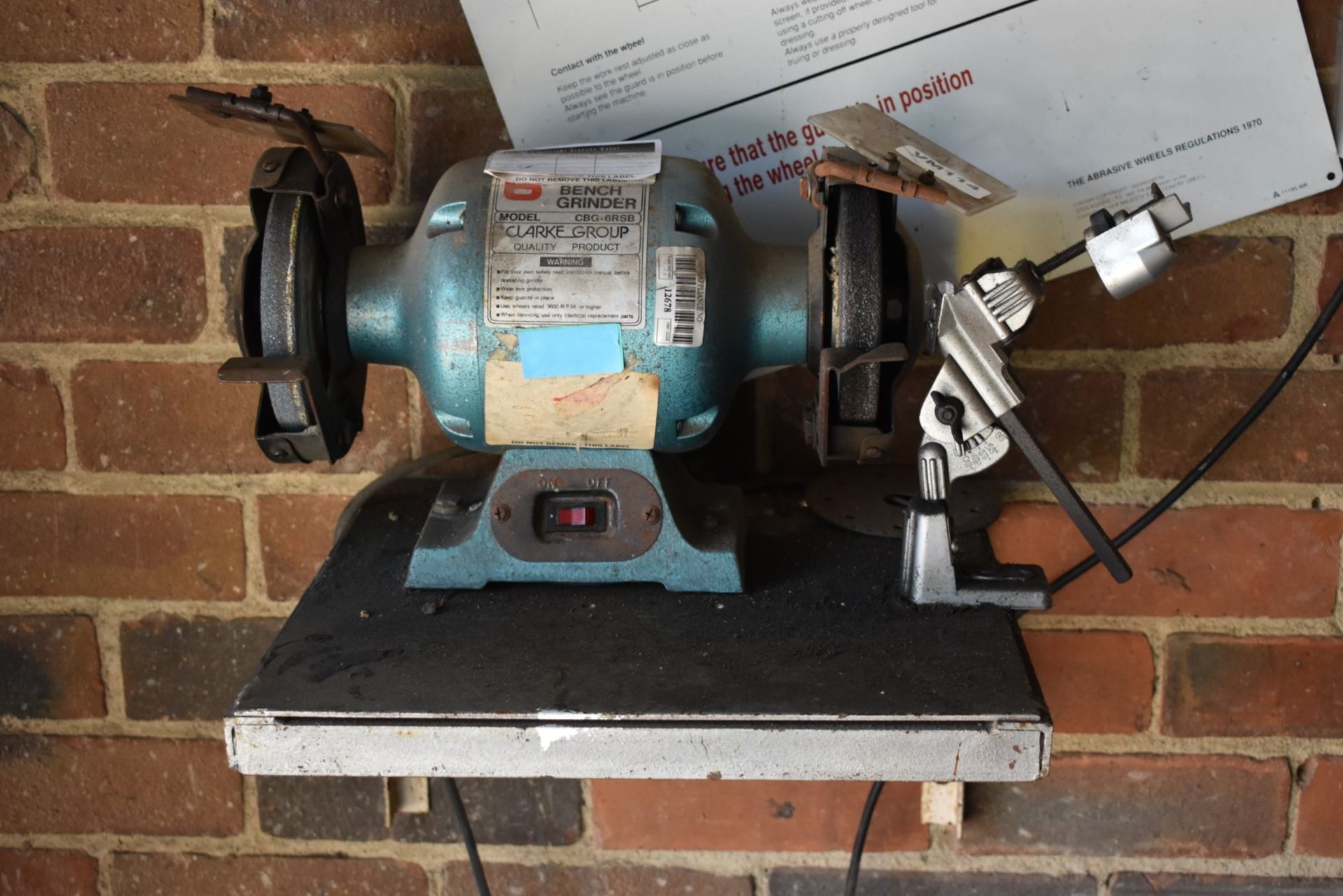 1 x Clarke 3600 RPM 240v Bench Grinder - Model CBG-6RSB - Ref VM114 - CL409 - Location: Wakefield - Image 2 of 5