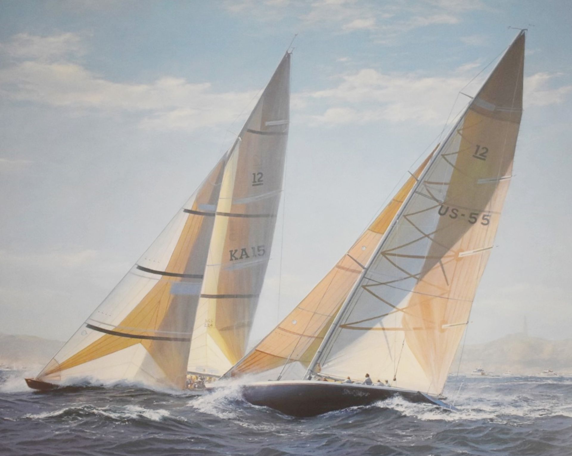 1 x Stars and Stripes Sailing Picture By J Steven Dews - Limited Edition - 73 x 92 cms - Ref VM244