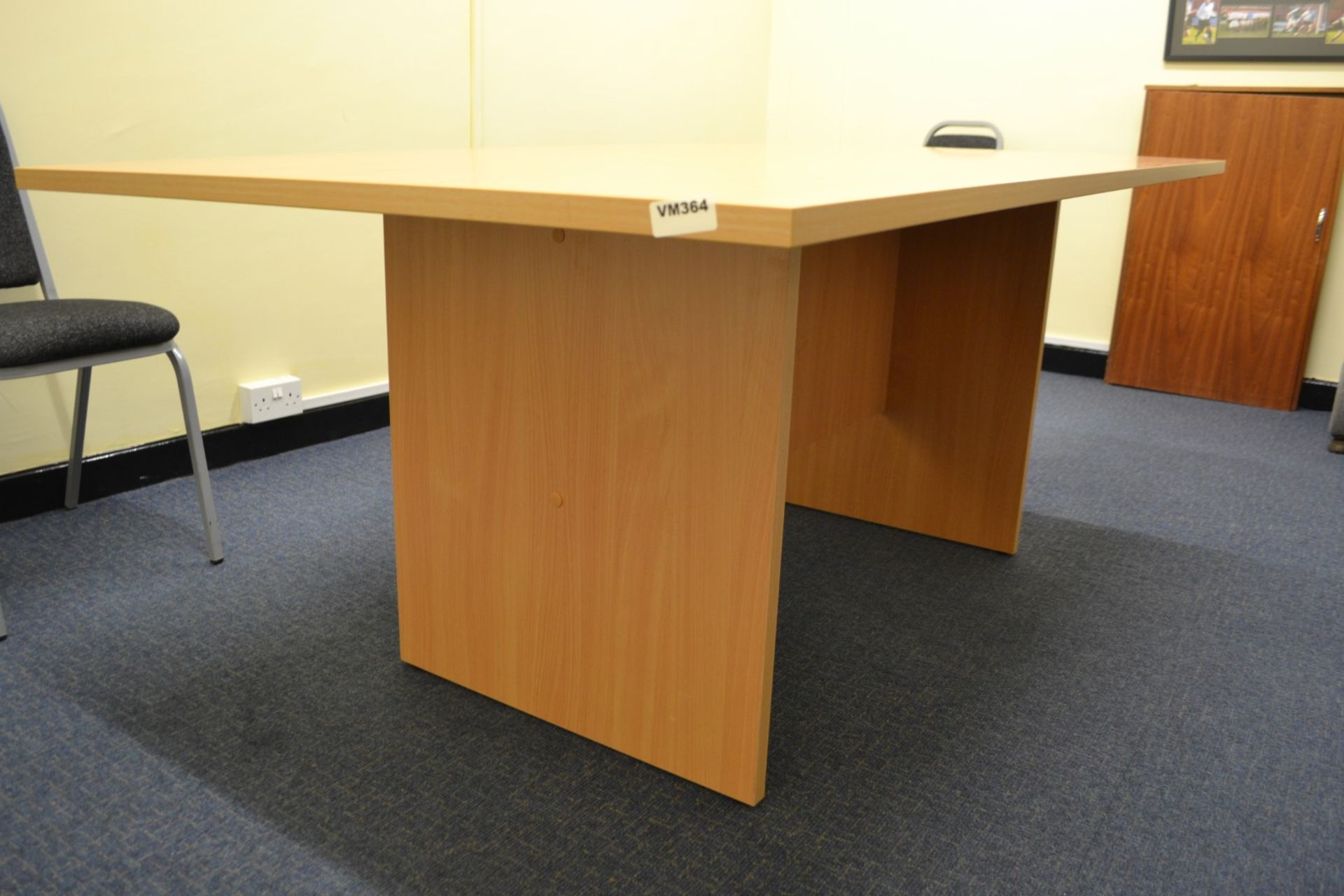 1 x Large Office Meeting Table Finished In Laminate Beech - Ref: VM364 - CL409 - Location: Wakefield - Image 3 of 3