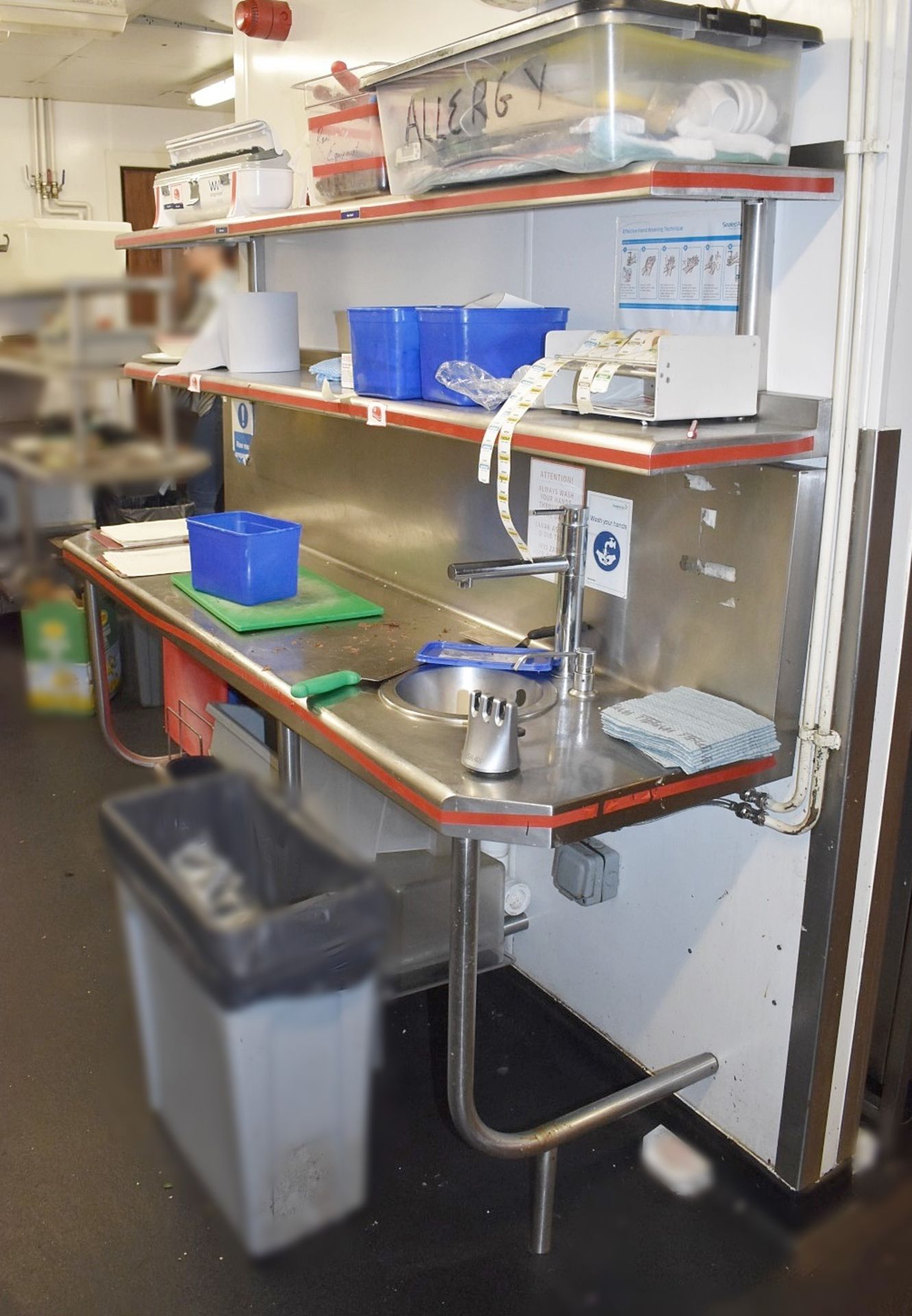 Commercial Wall-Mounted Stainless Steel Prep Area With Shelving - Image 2 of 3