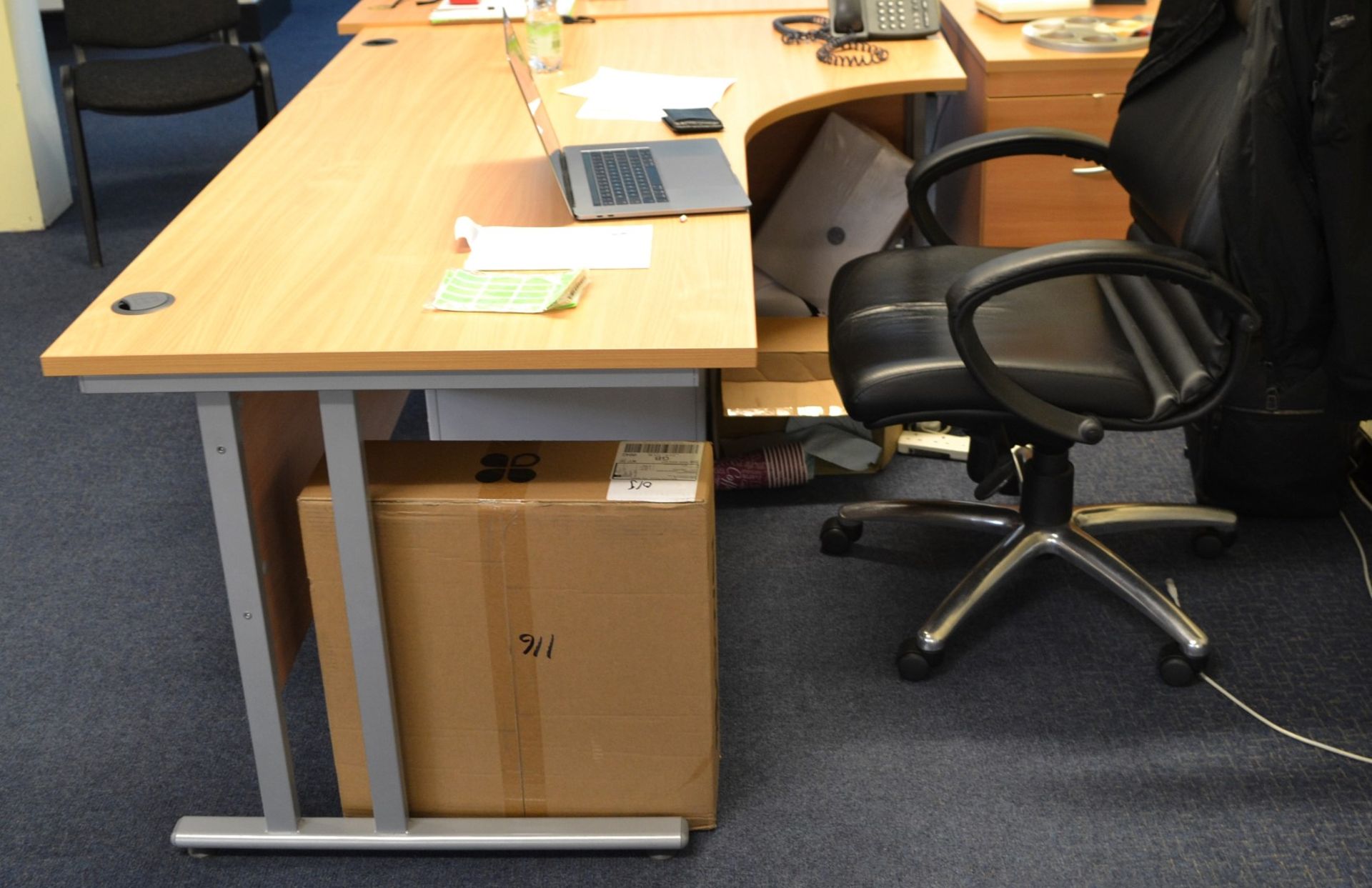 1 x Beech Office Desk And Pedestal - Ref: VM503 - CL409 - Location: Wakefield WF16 - Image 2 of 4