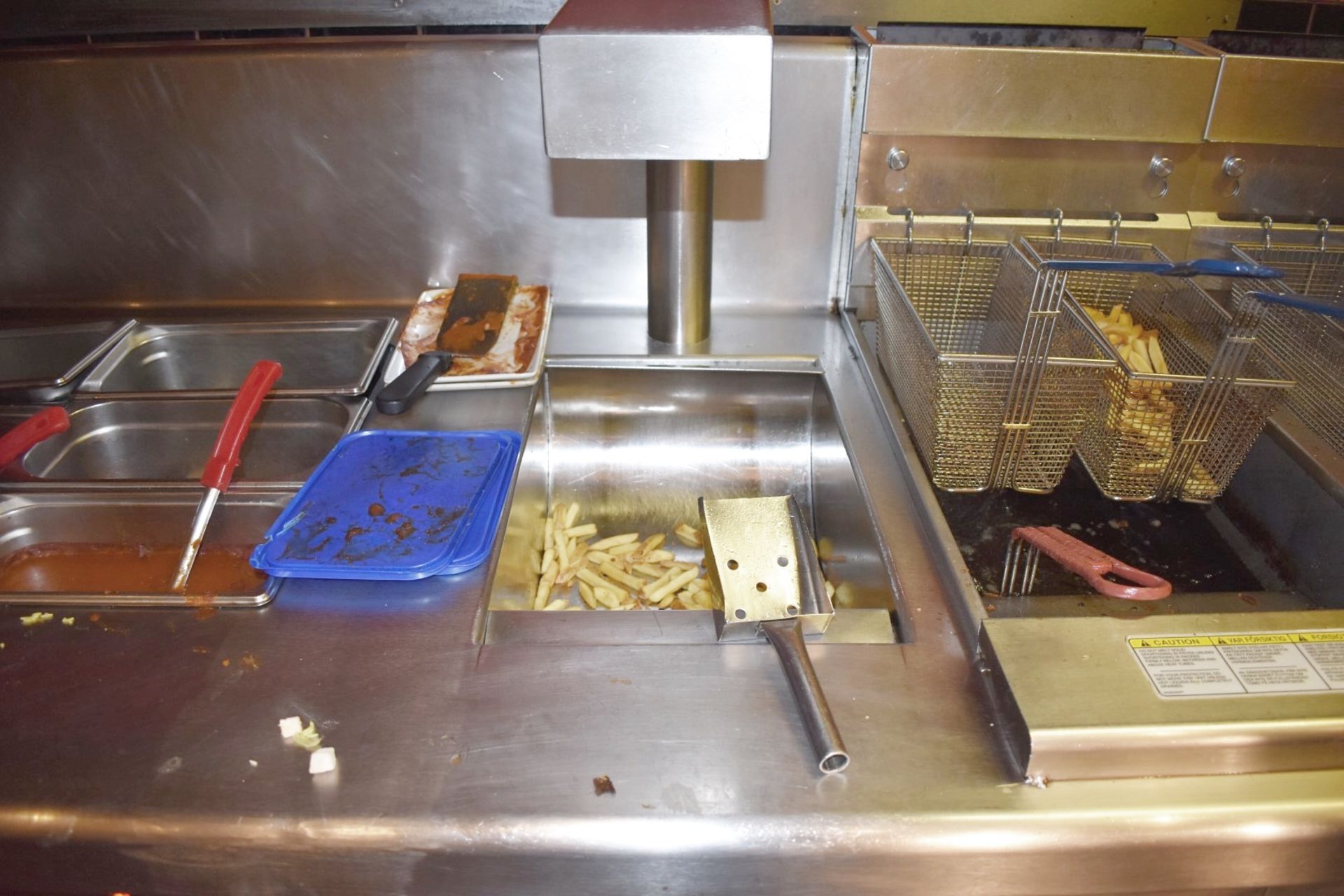 1 x Stainless Steel Preparation / Serving Area - Features Fryers, Gasto Pans, Counters, Shelving - Image 6 of 15