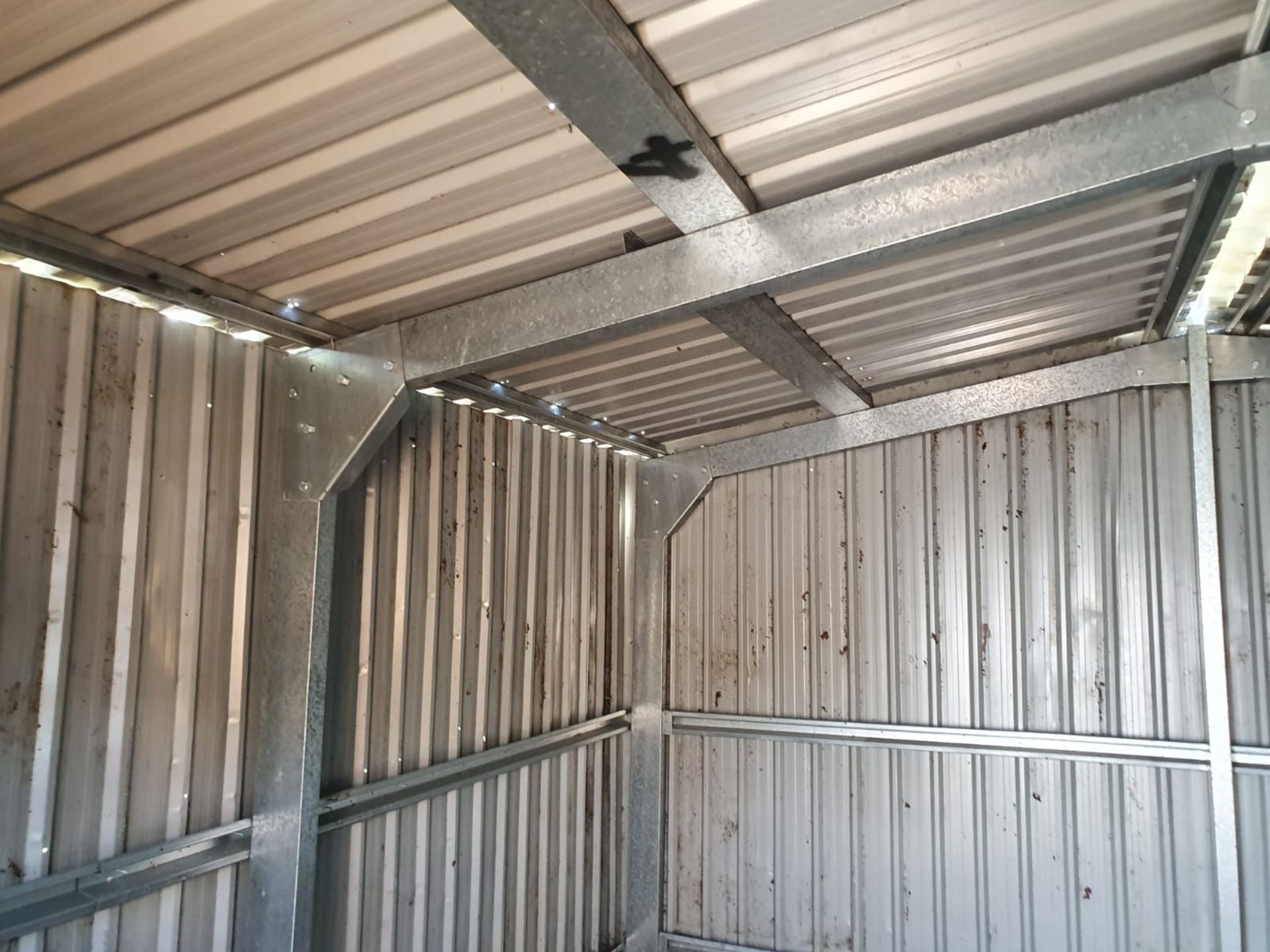 1 x Large Steel Storage Shed Container With Four Wooden Folding Doors - Approx Dimensions 5M x 5M - Image 3 of 18