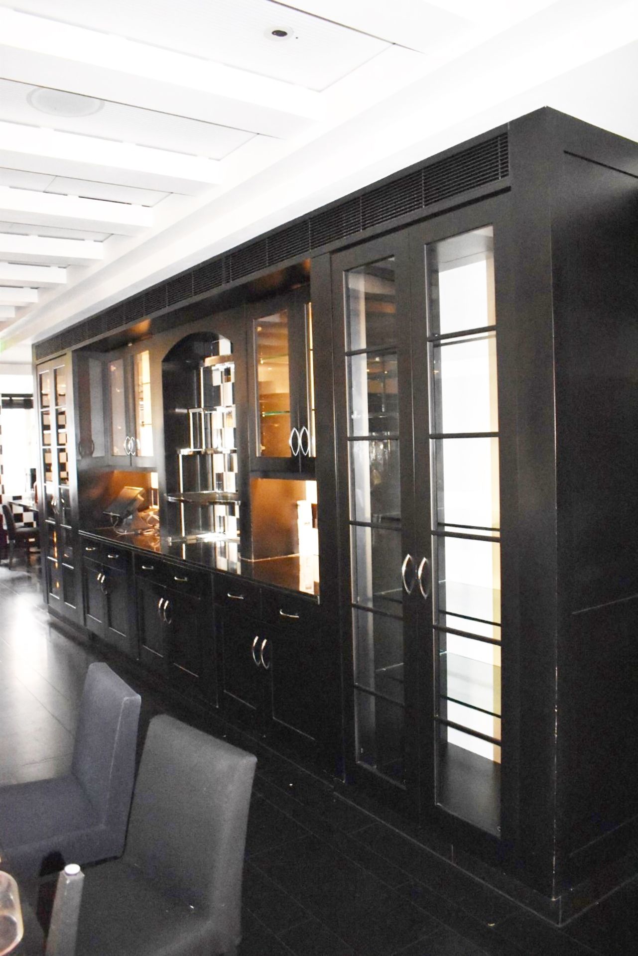 1 x Large Wall Dresser / Server Cabinet in Black - Features Epos Stations, Display Cabinets, Storage - Image 4 of 7